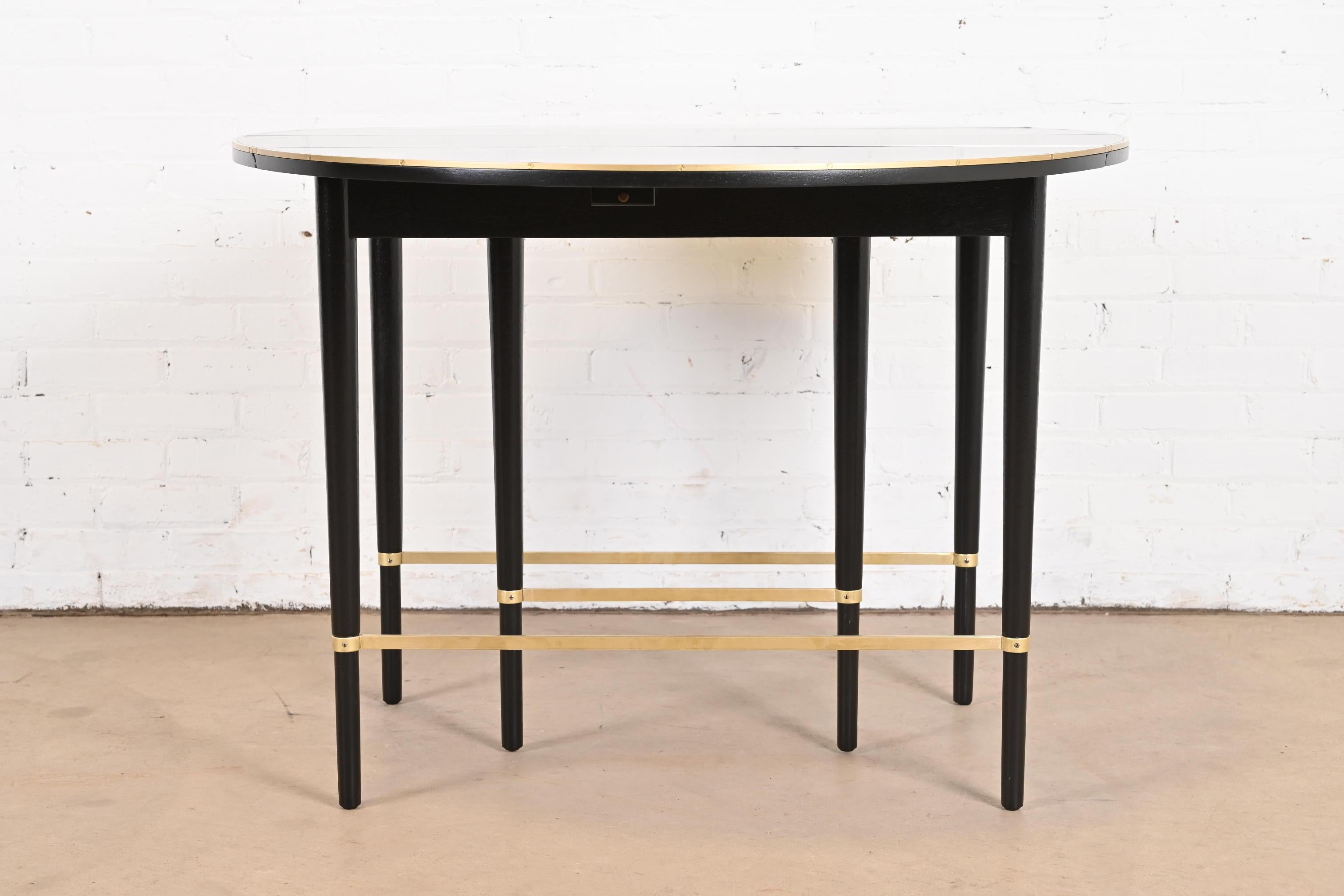 Paul McCobb Connoisseur Collection Black Lacquer and Brass Dining Table, 1950s 9