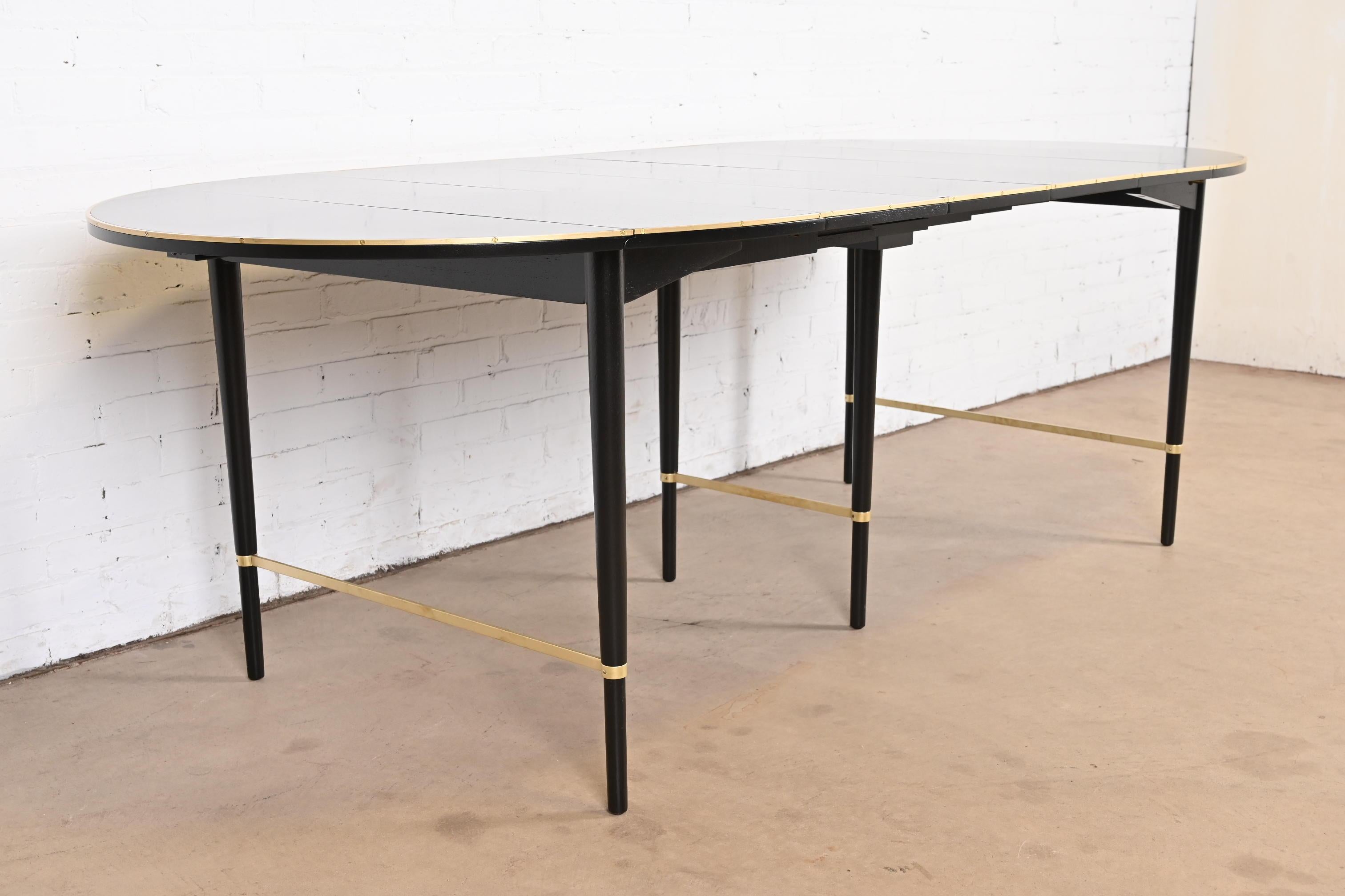 Paul McCobb Connoisseur Collection Black Lacquer and Brass Dining Table, 1950s 1