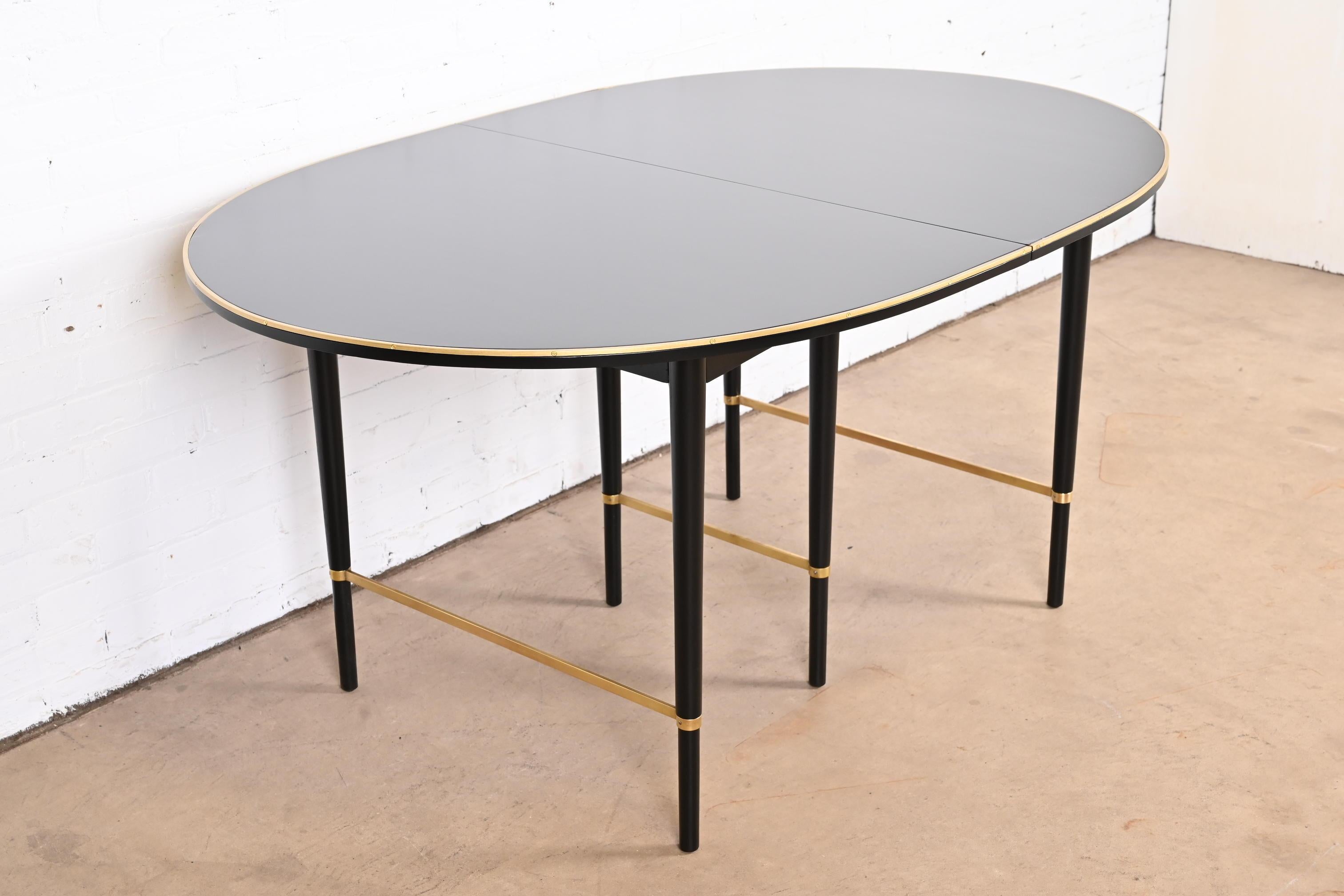 Paul McCobb Connoisseur Collection Black Lacquer and Brass Dining Table, 1950s 2