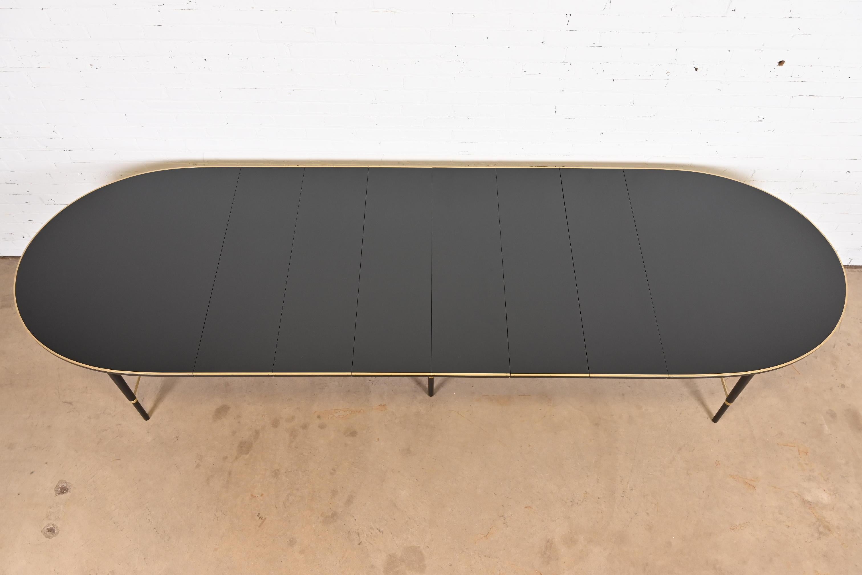 Paul McCobb Connoisseur Collection Black Lacquer and Brass Dining Table, 1950s 2
