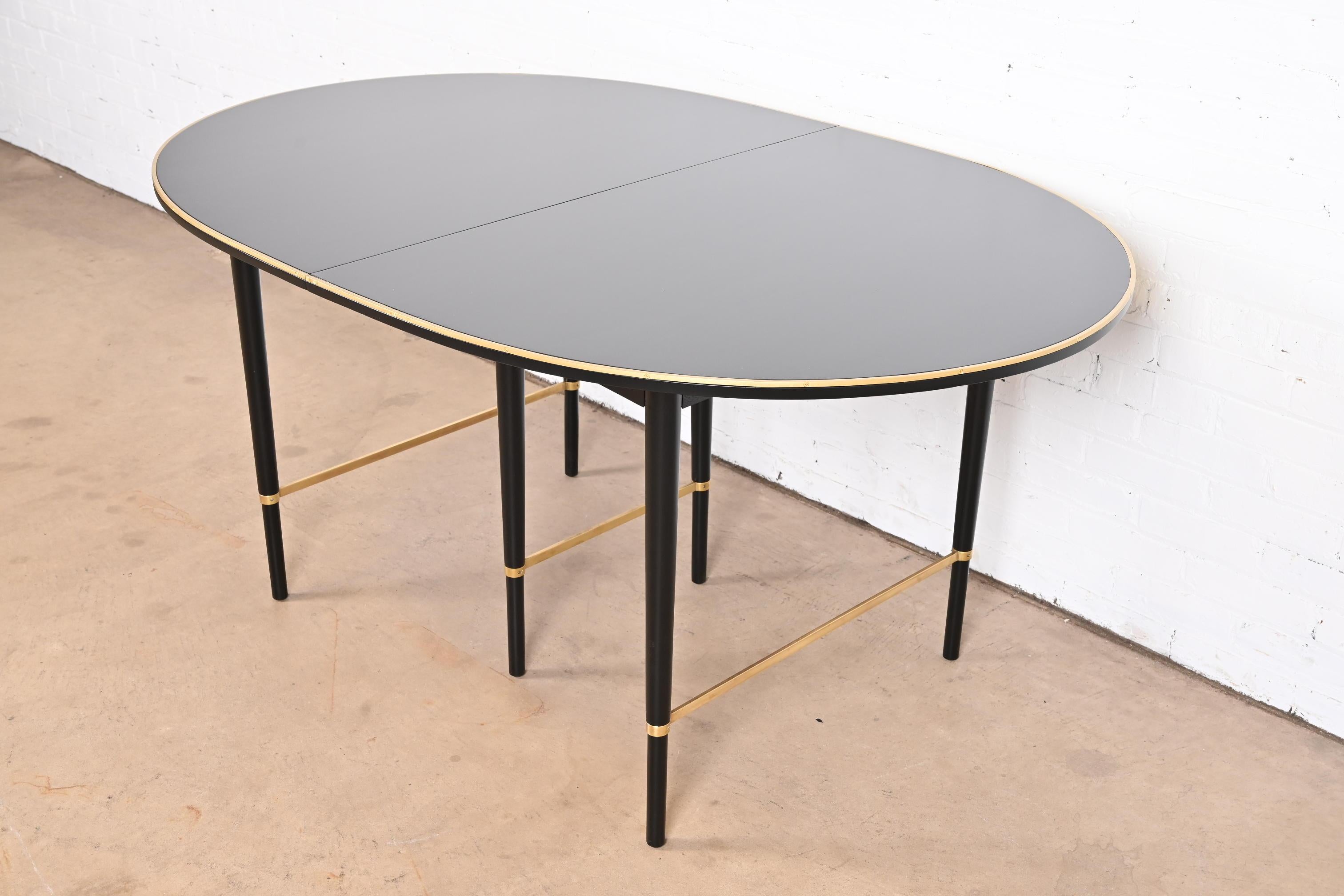 Paul McCobb Connoisseur Collection Black Lacquer and Brass Dining Table, 1950s 3