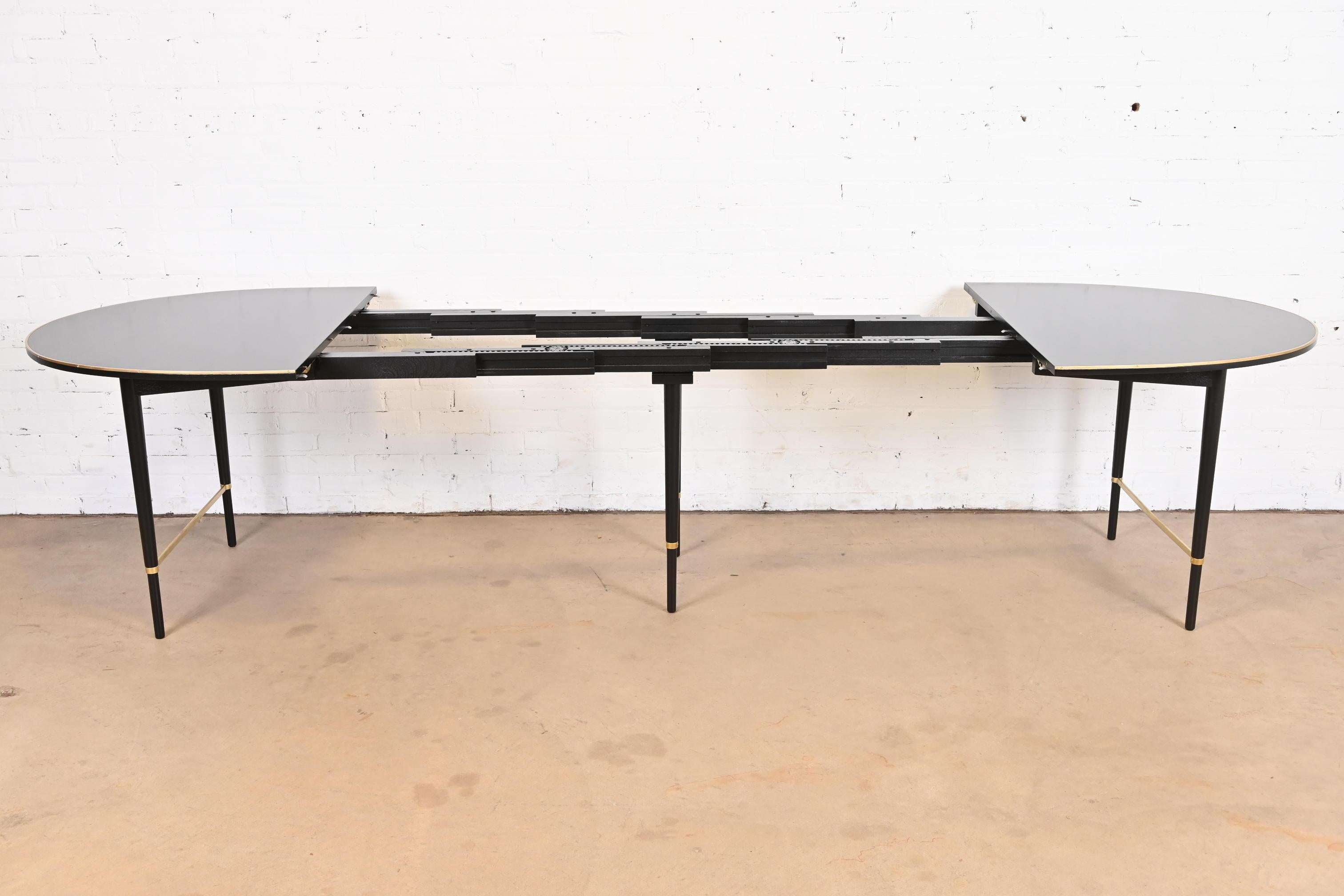 Paul McCobb Connoisseur Collection Black Lacquer and Brass Dining Table, 1950s 3