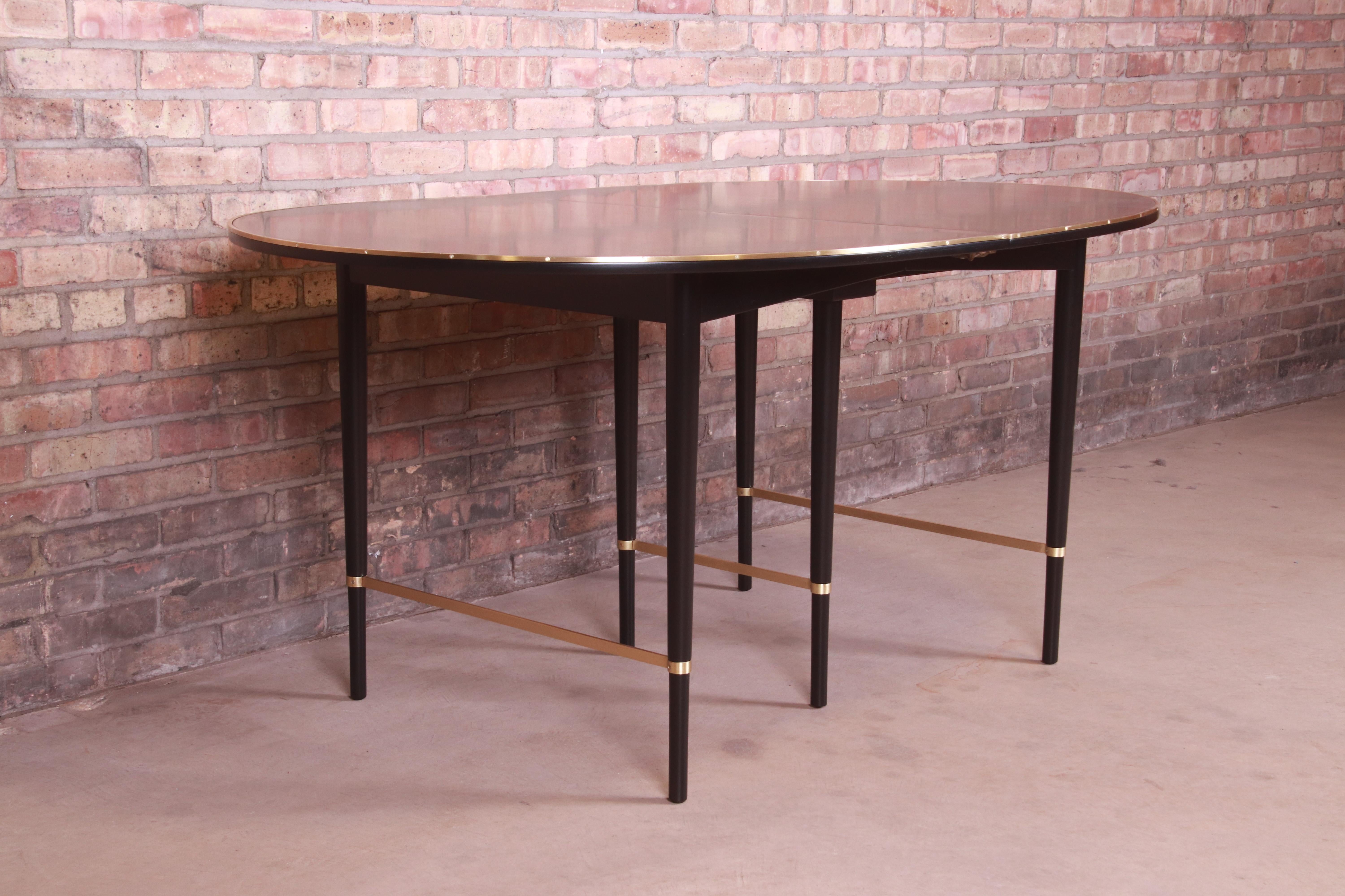 Paul McCobb Connoisseur Collection Black Lacquer and Brass Dining Table 4