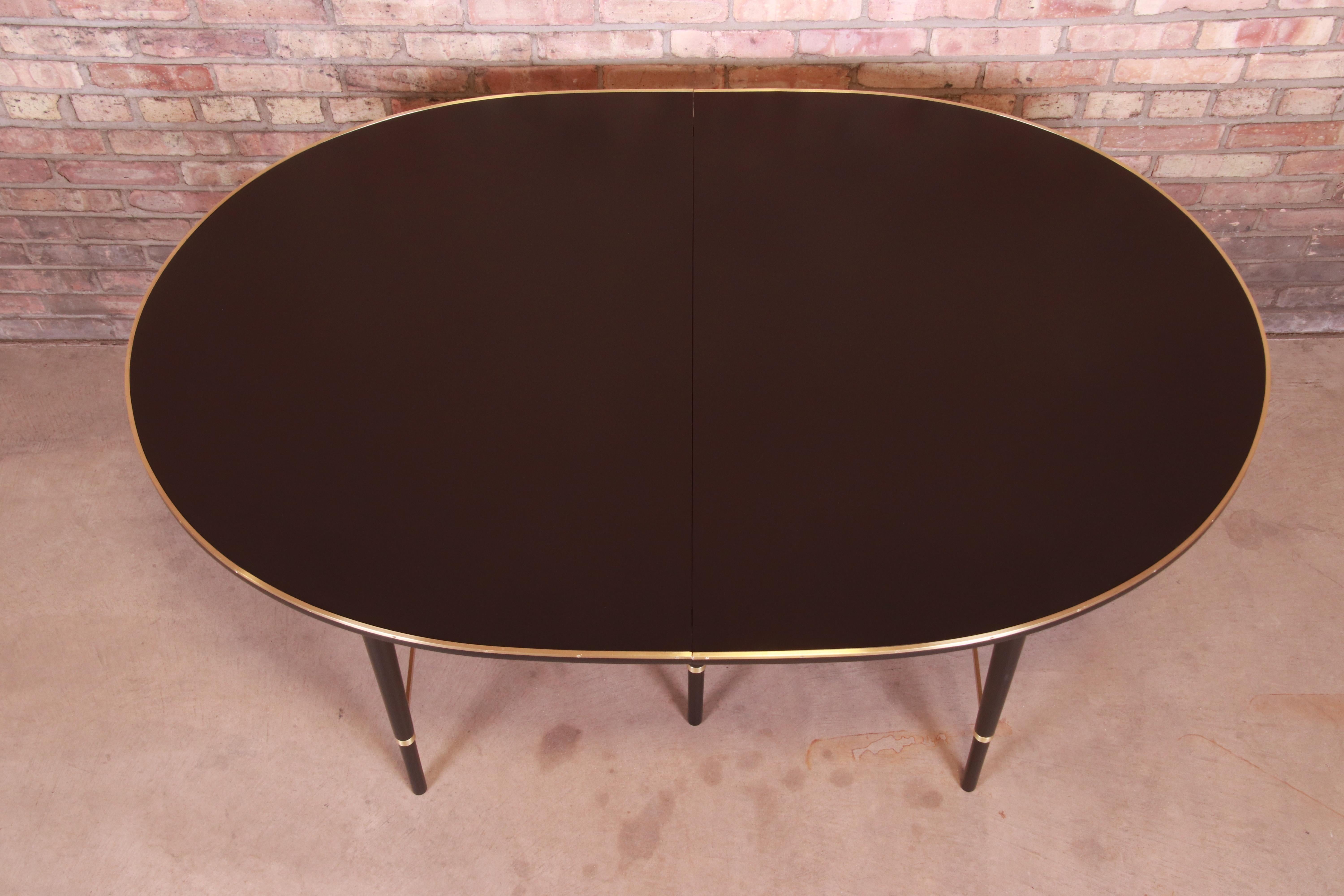 Paul McCobb Connoisseur Collection Black Lacquer and Brass Dining Table 5