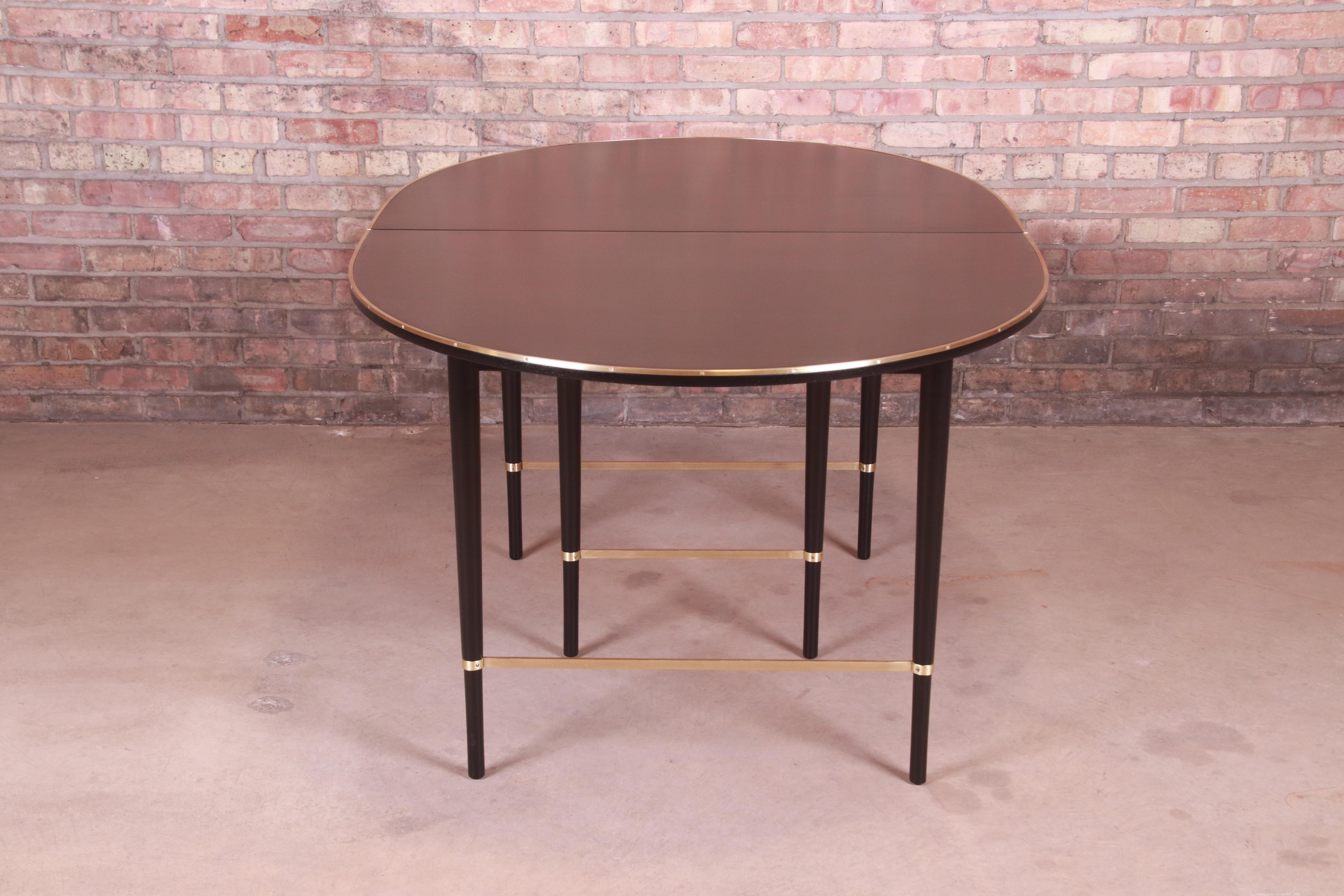 Paul McCobb Connoisseur Collection Black Lacquer and Brass Dining Table 7