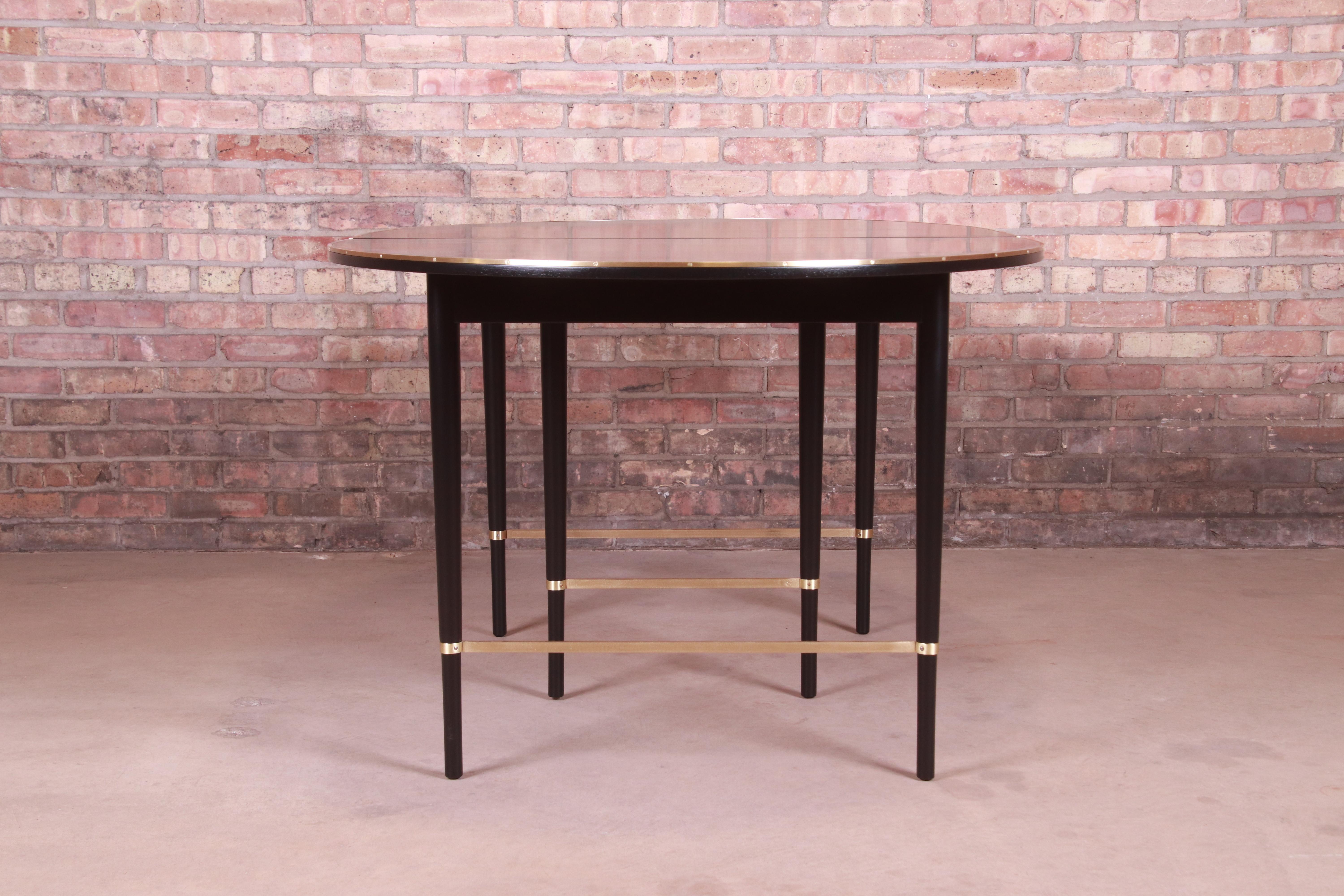 Paul McCobb Connoisseur Collection Black Lacquer and Brass Dining Table 8
