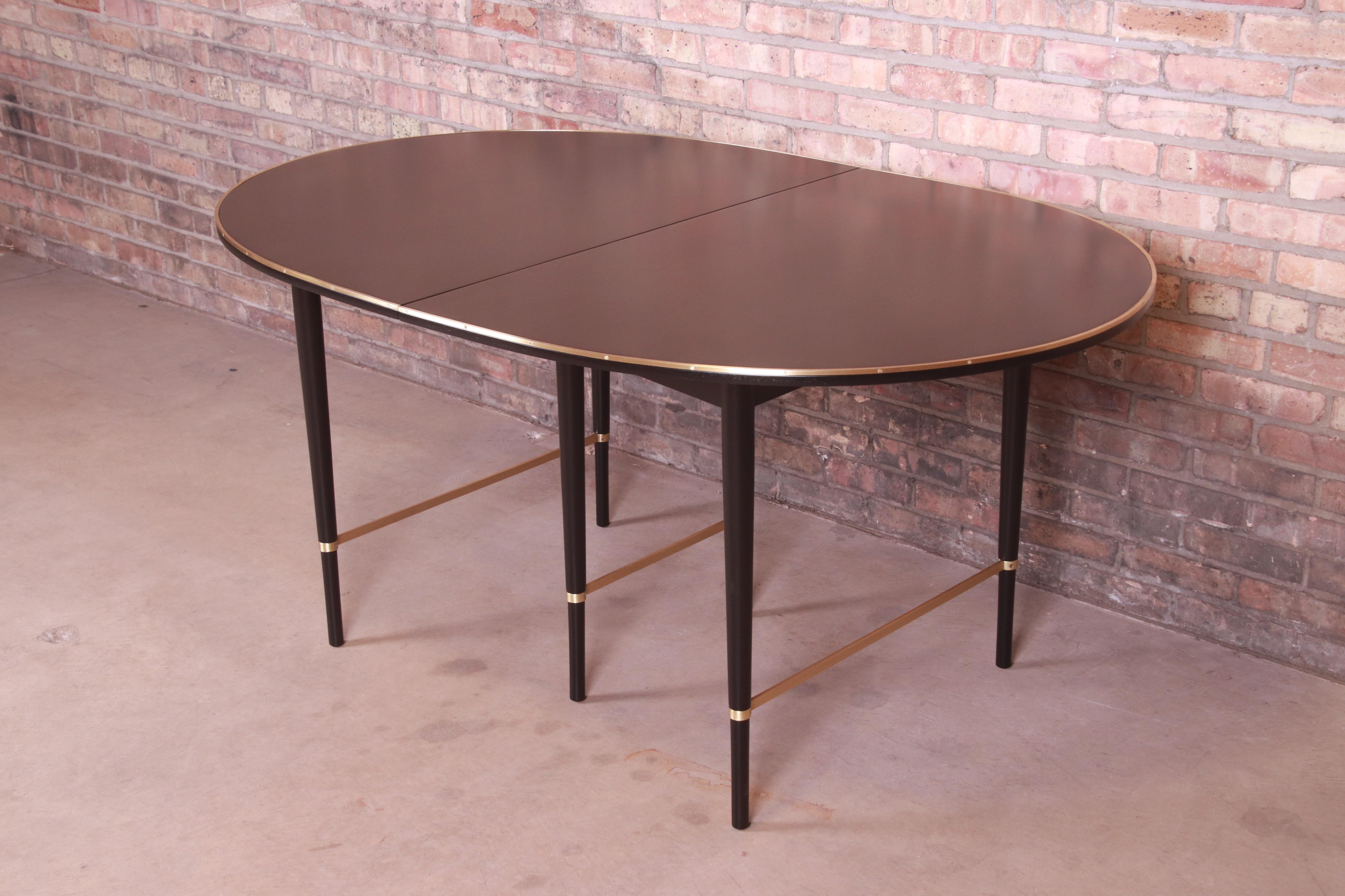 Paul McCobb Connoisseur Collection Black Lacquer and Brass Dining Table 1