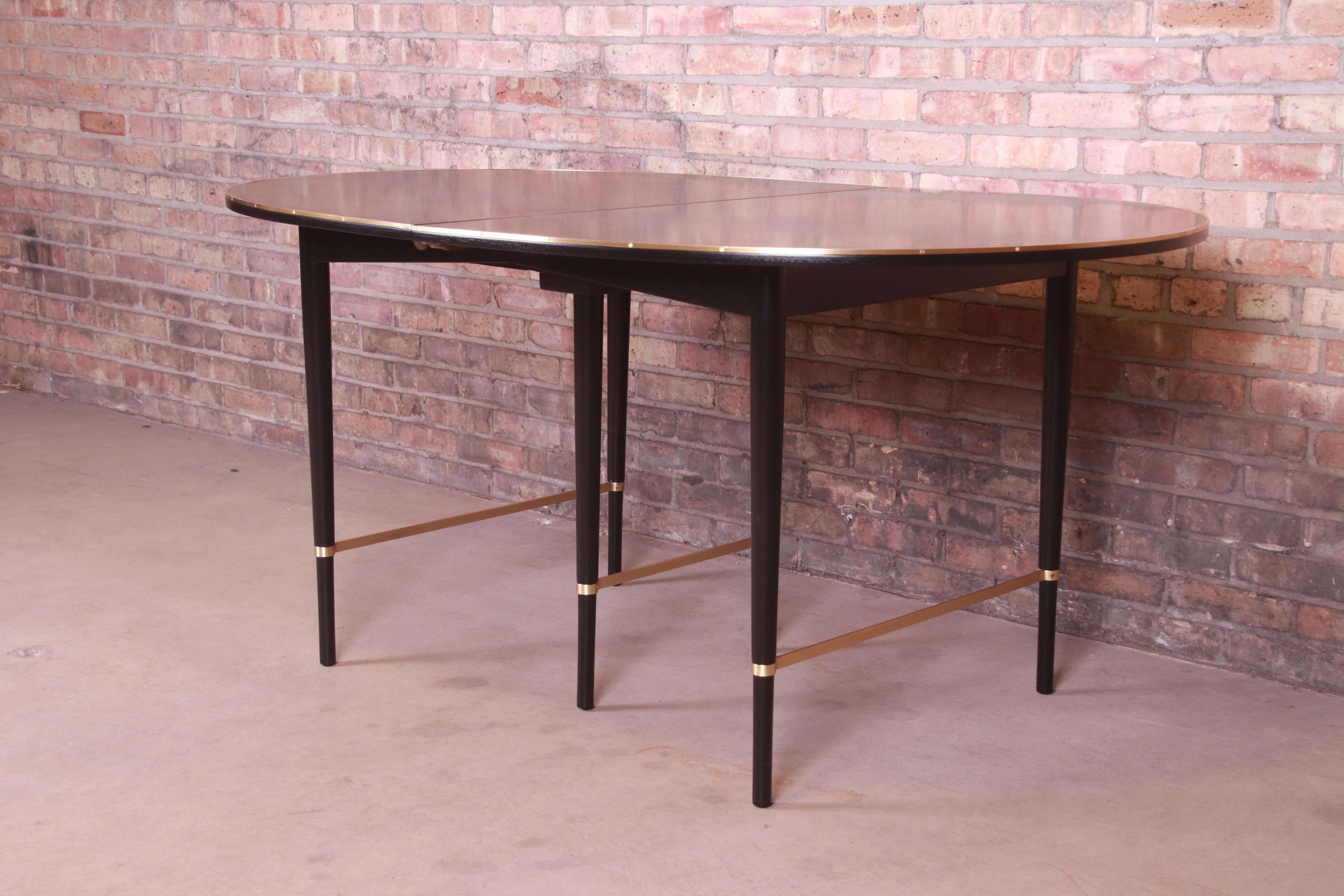 Paul McCobb Connoisseur Collection Black Lacquer and Brass Dining Table 2