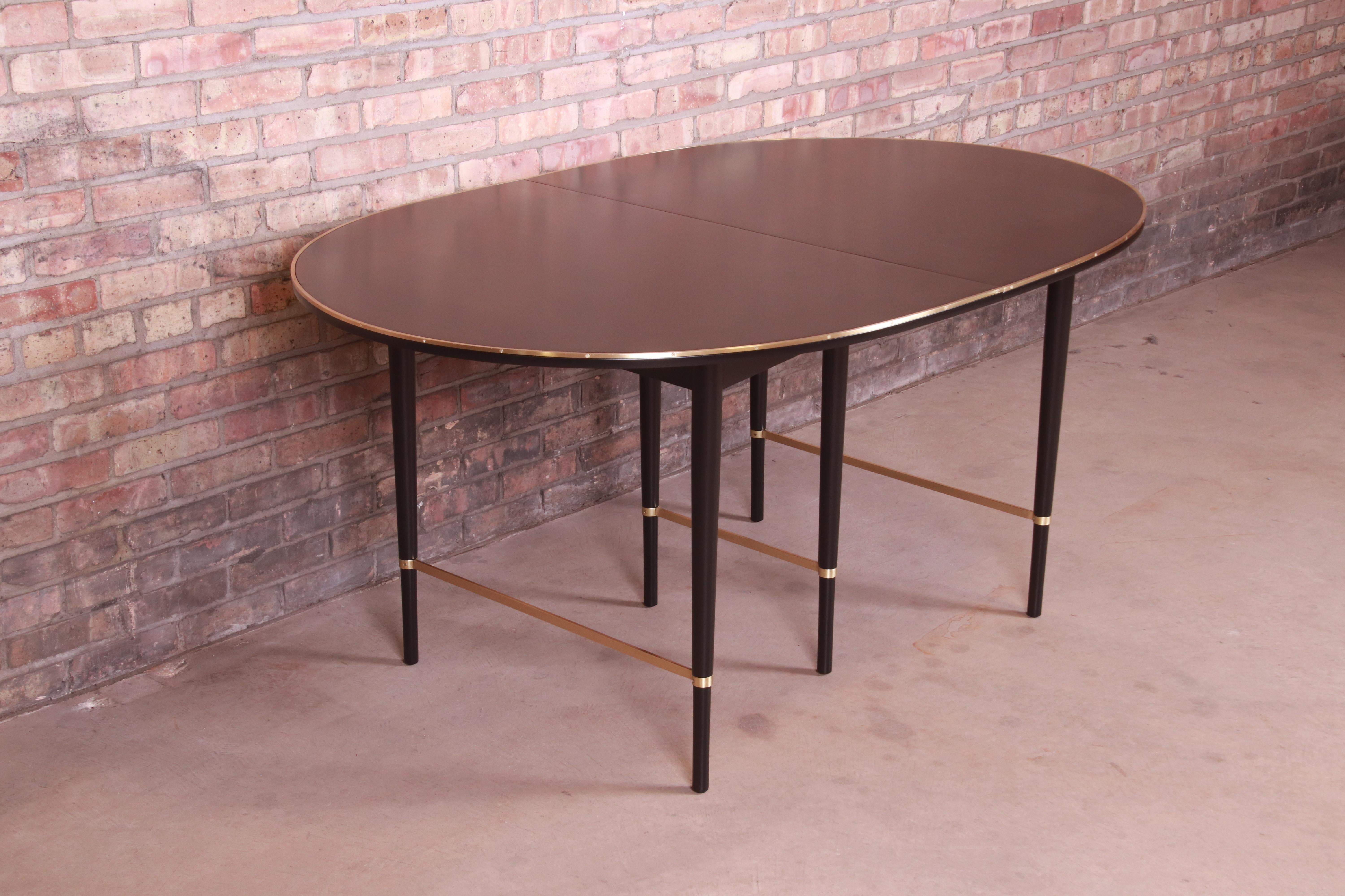 Paul McCobb Connoisseur Collection Black Lacquer and Brass Dining Table 3