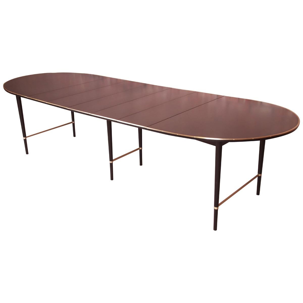 Paul McCobb Connoisseur Collection Black Lacquer and Brass Dining Table