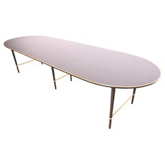 Paul McCobb Connoisseur Collection Black Lacquer and Brass Dining Table