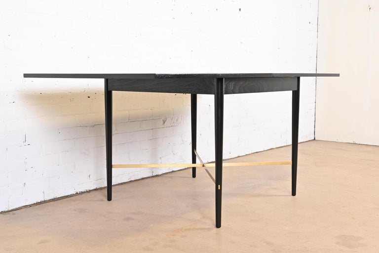 Paul McCobb Connoisseur Collection Black Lacquer and Brass Flip Top Dining Table For Sale 10