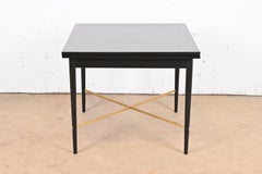 Paul McCobb Connoisseur Collection Black Lacquer and Brass Flip Top Dining Table