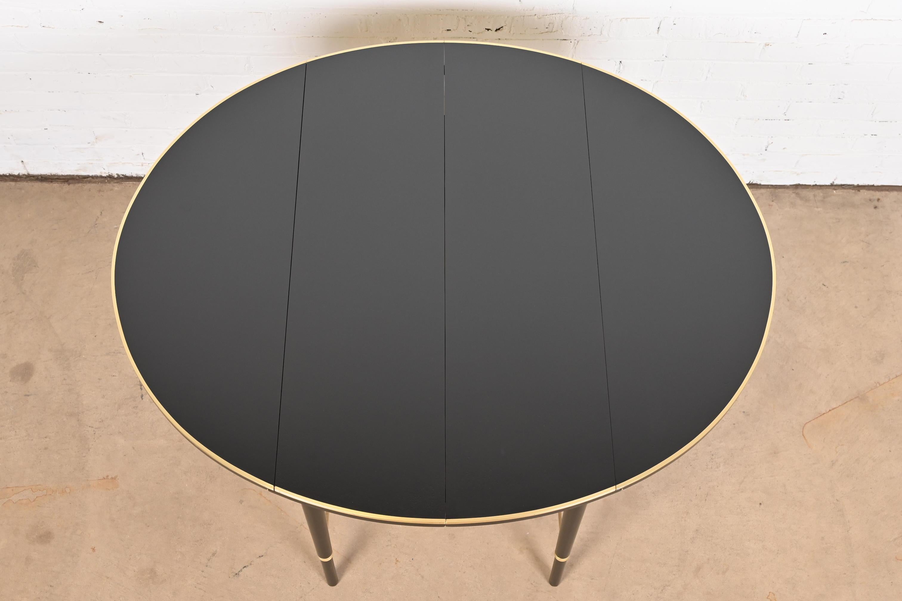 Paul McCobb Connoisseur Collection Black Lacquer Brass Dining Table, Refinished For Sale 5