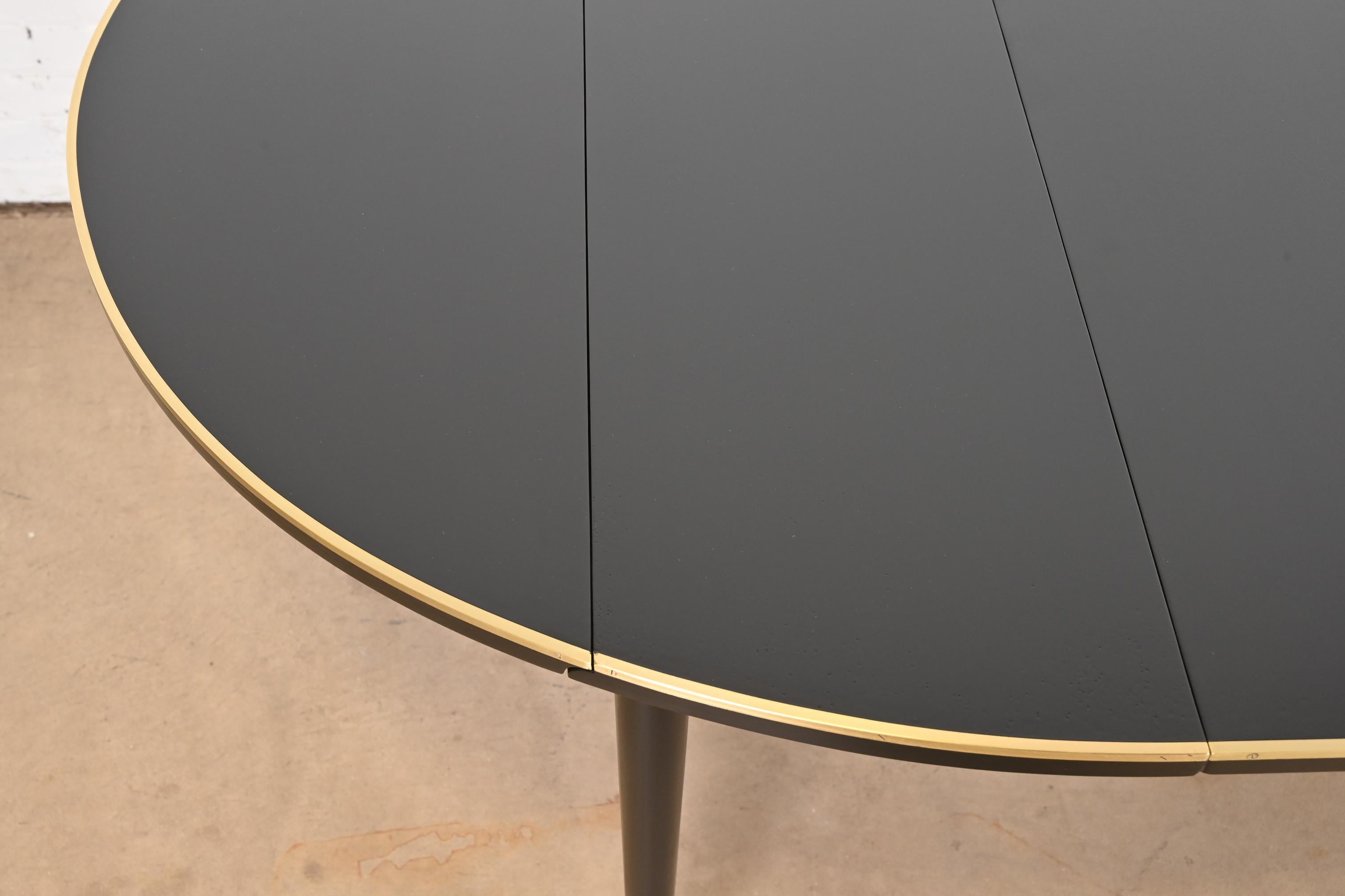 Paul McCobb Connoisseur Collection Black Lacquer Brass Dining Table, Refinished For Sale 6