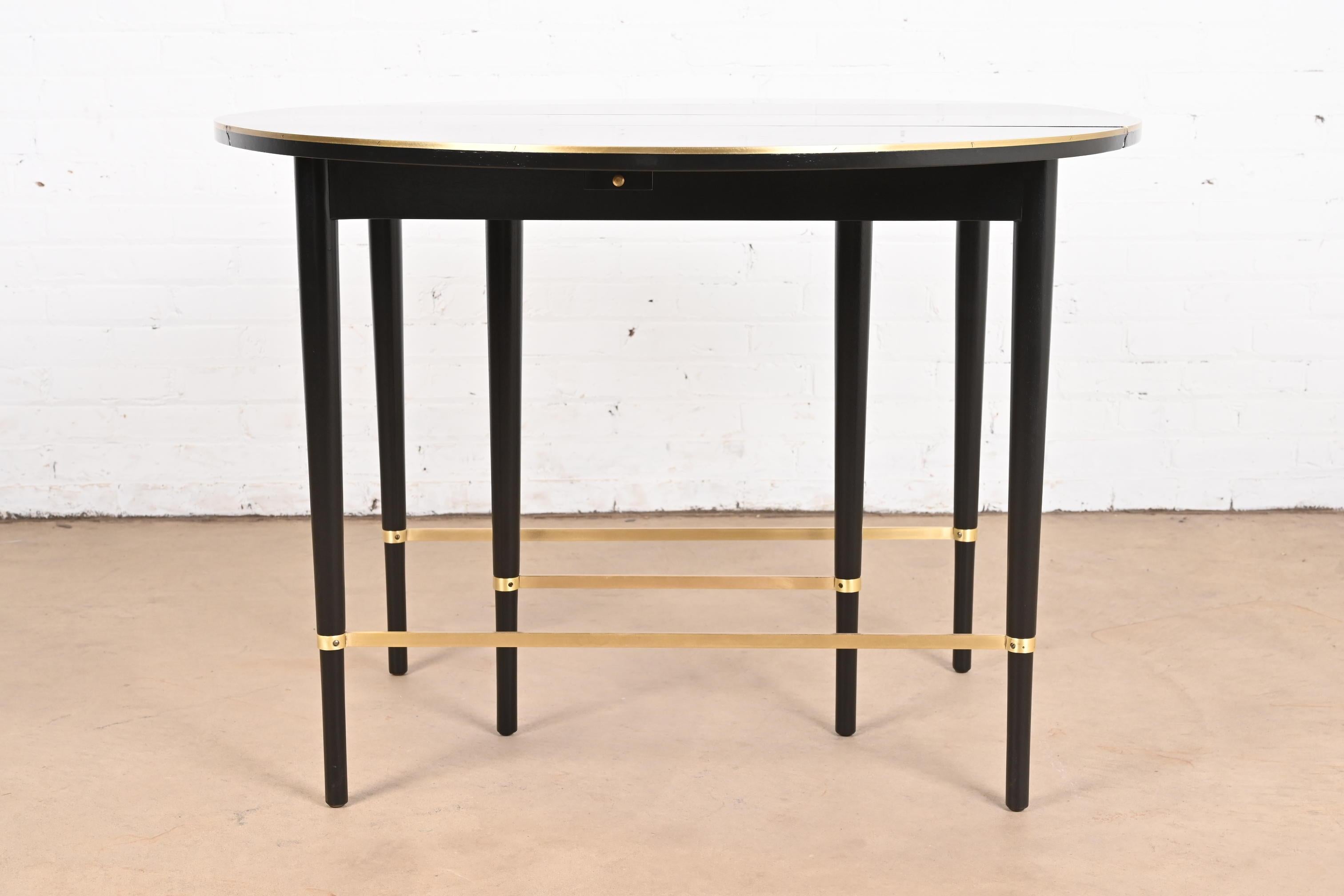 Paul McCobb Connoisseur Collection Black Lacquer Brass Dining Table, Refinished For Sale 7