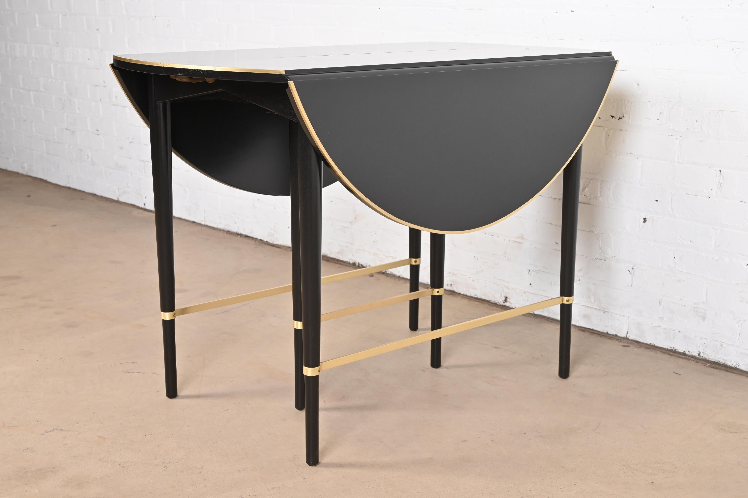 Paul McCobb Connoisseur Collection Black Lacquer Brass Dining Table, Refinished For Sale 8