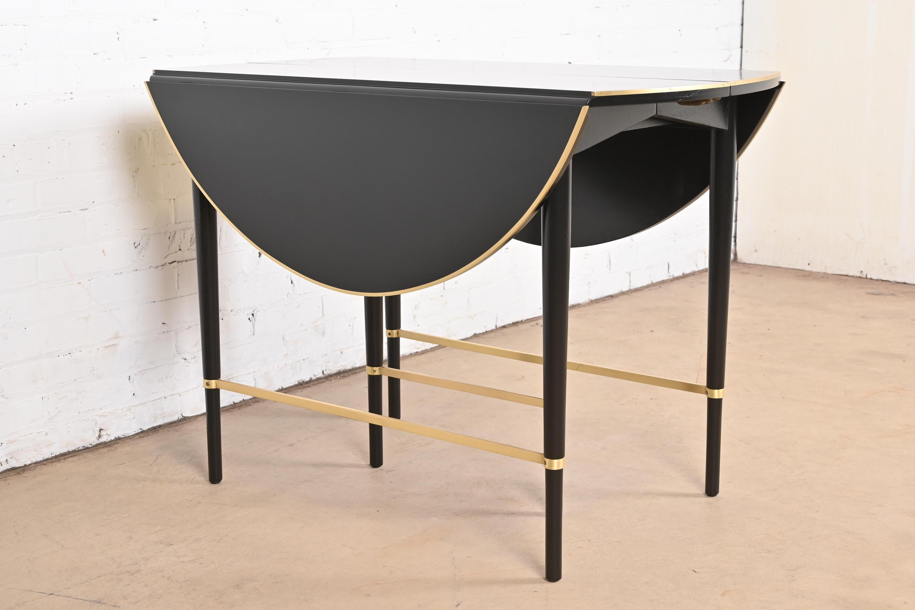 Paul McCobb Connoisseur Collection Black Lacquer Brass Dining Table, Refinished For Sale 9