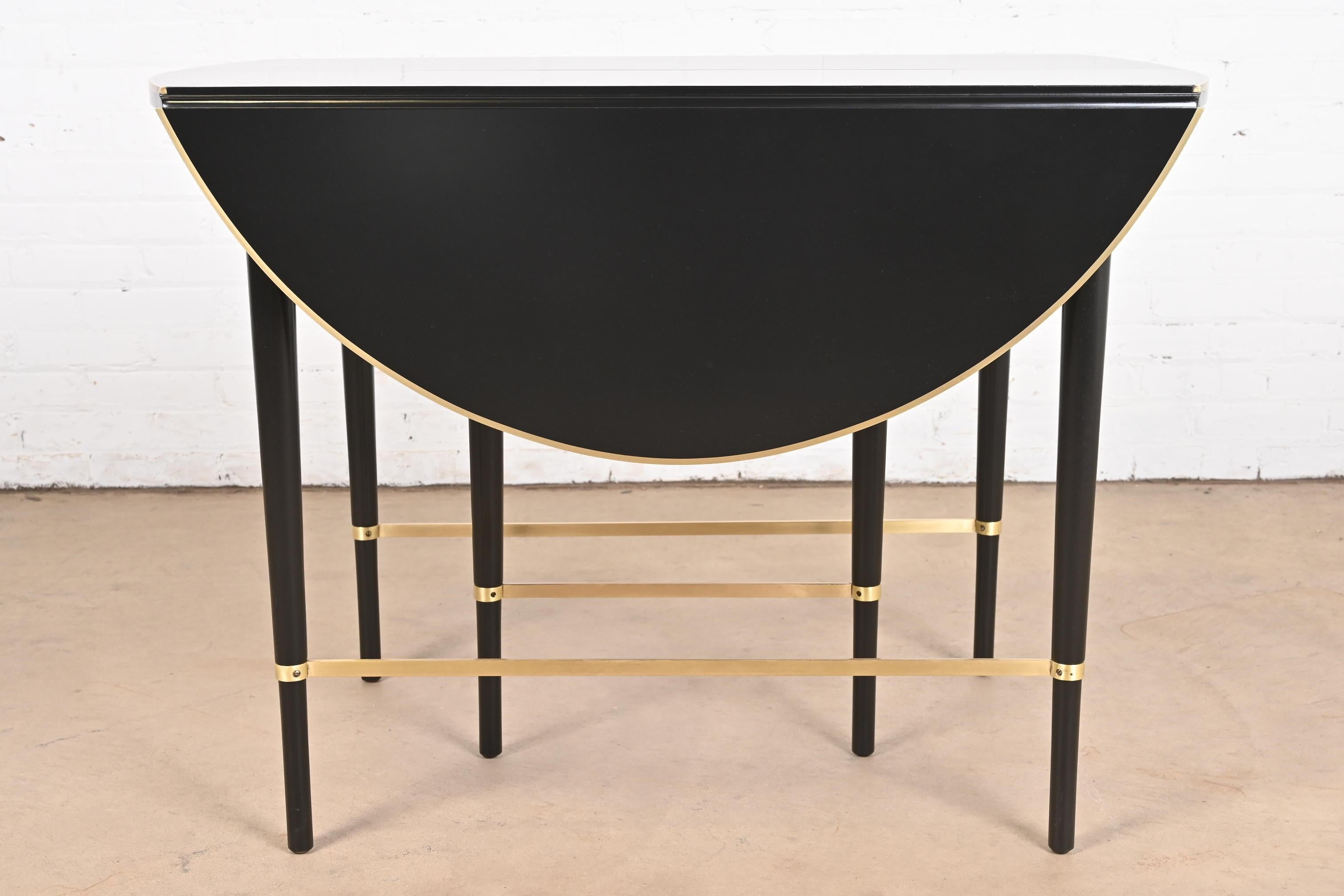 Paul McCobb Connoisseur Collection Black Lacquer Brass Dining Table, Refinished For Sale 10