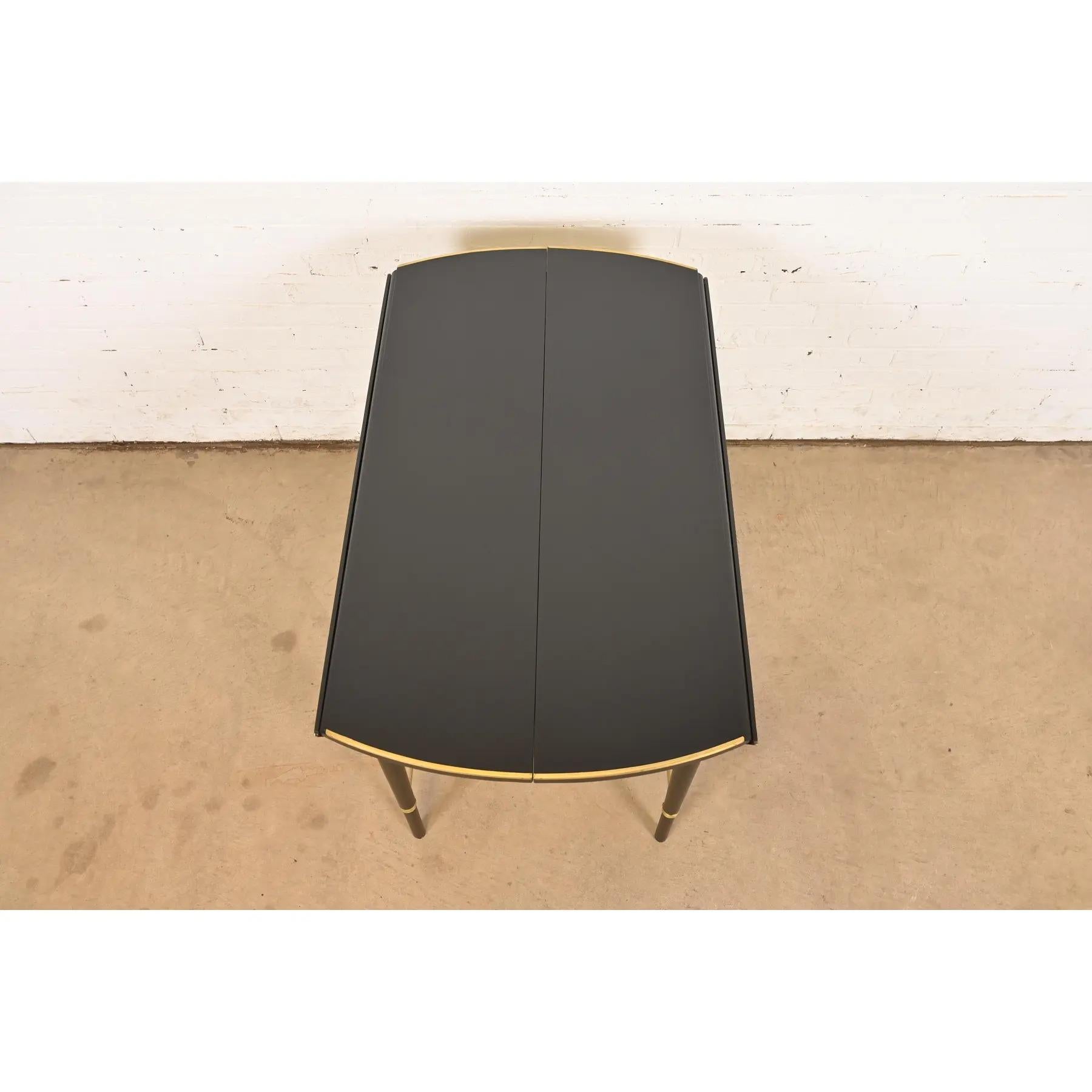 Paul McCobb Connoisseur Collection Black Lacquered Dining Table, Refinished For Sale 4
