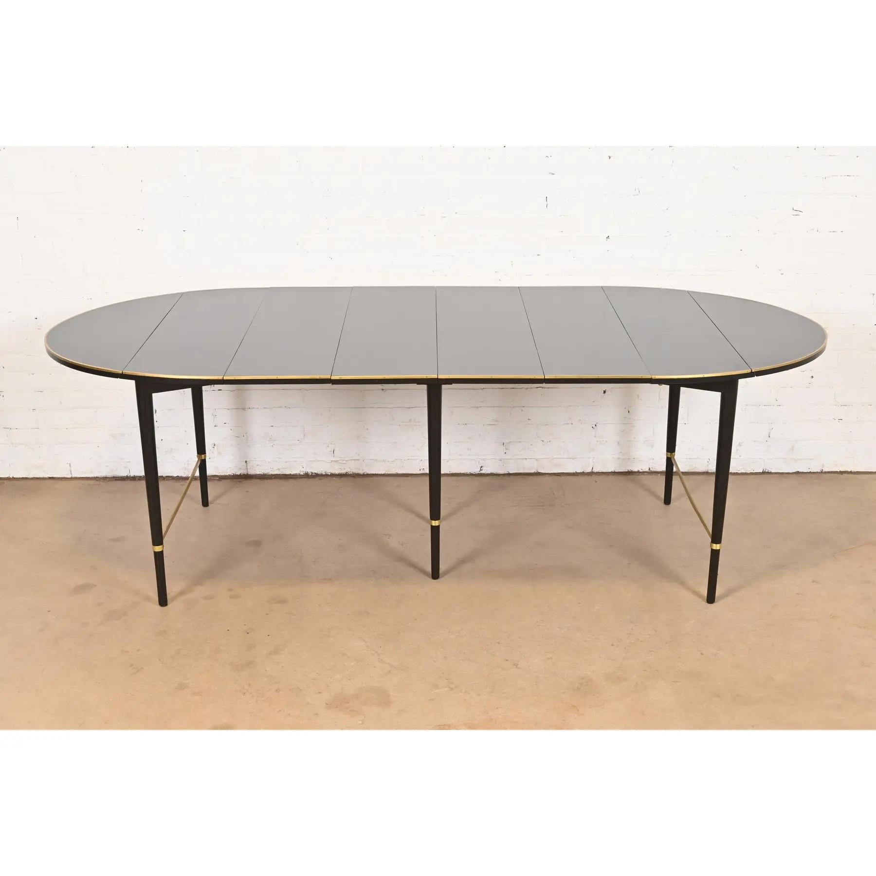 Mid-Century Modern Paul McCobb Connoisseur Collection Black Lacquered Dining Table, Refinished For Sale