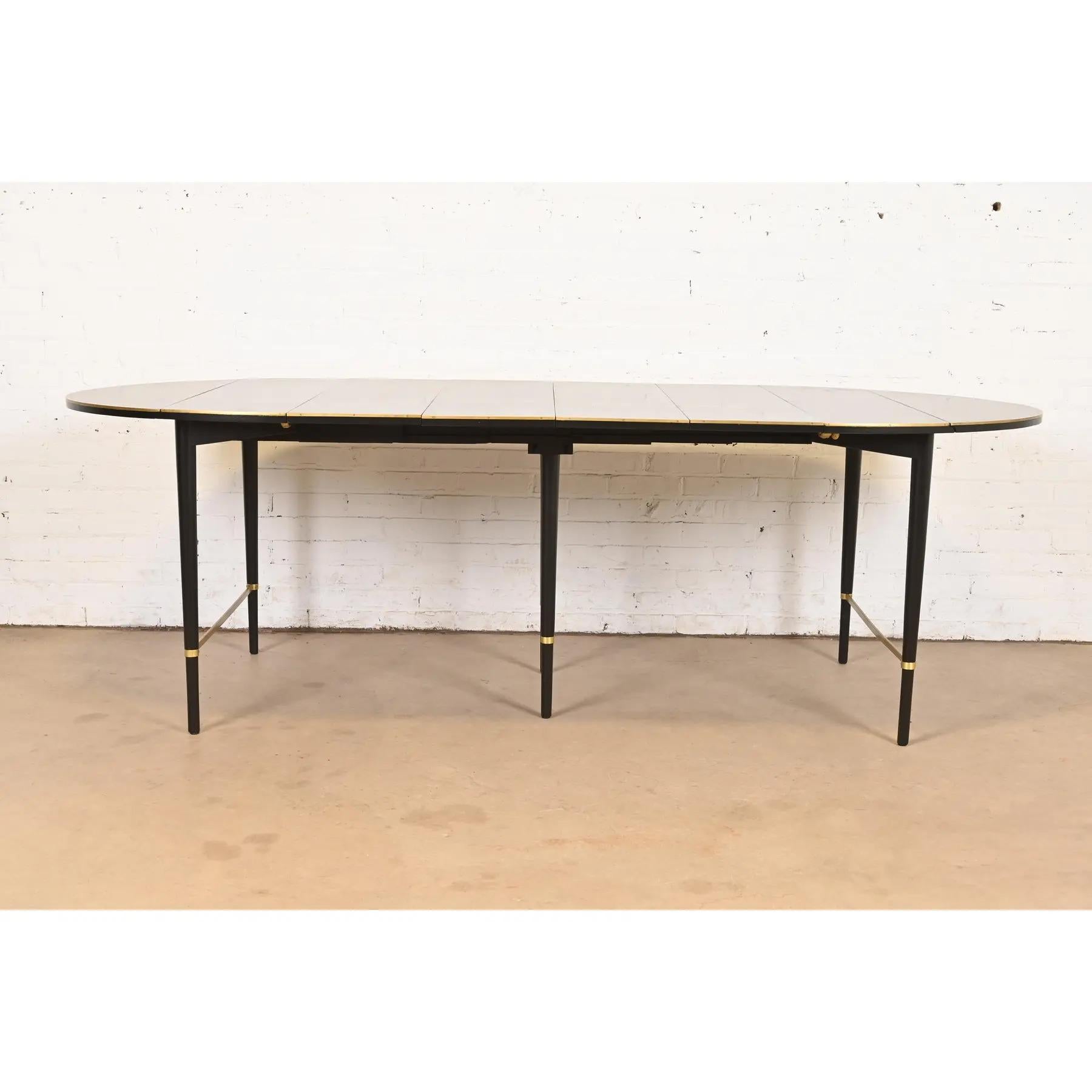 American Paul McCobb Connoisseur Collection Black Lacquered Dining Table, Refinished For Sale