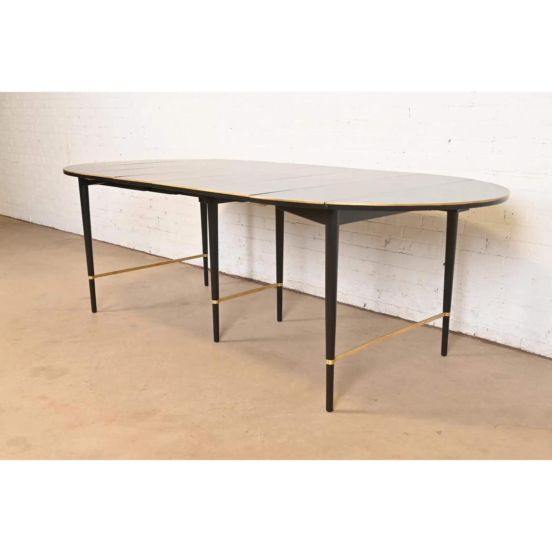 Paul McCobb Connoisseur Collection Black Lacquered Dining Table, Refinished In Good Condition For Sale In South Bend, IN