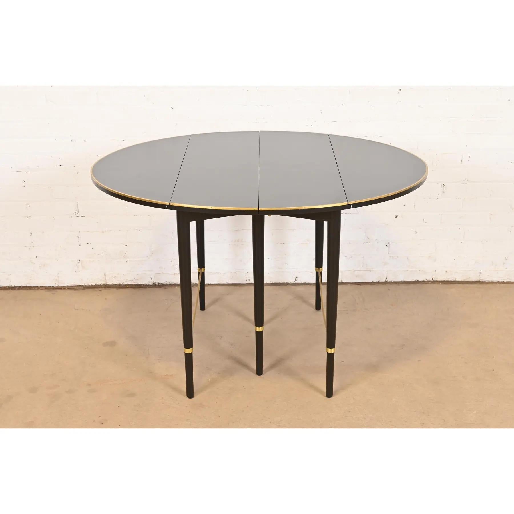 Paul McCobb Connoisseur Collection Black Lacquered Dining Table, Refinished For Sale 1