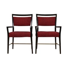 Paul McCobb Connoisseur Collection Mahogany and Brass Armchairs, Pair Paul McCobb Connoisseur Collection Mahogany and Brass Armchairs, Pair