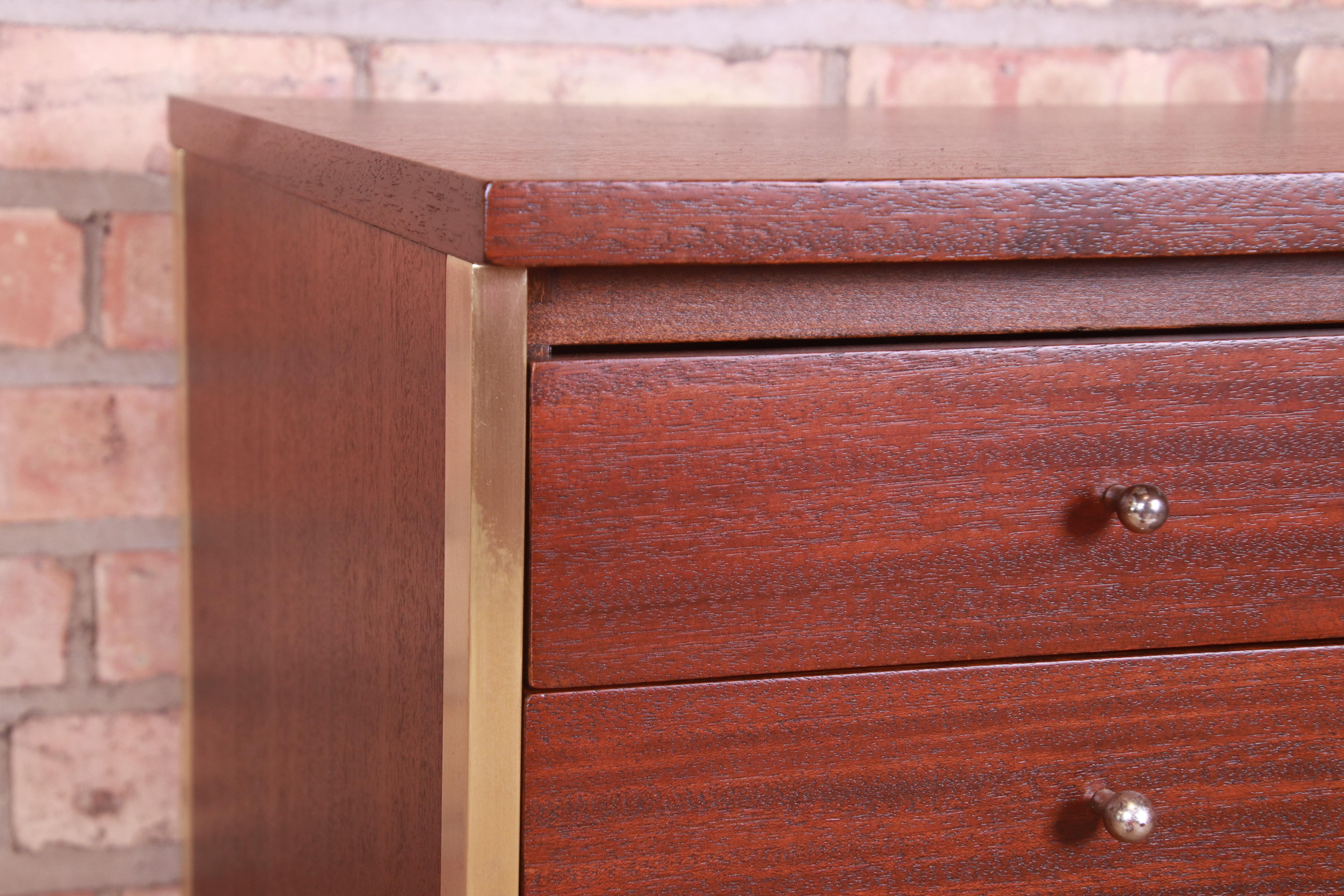 Paul McCobb Connoisseur Collection Mahogany and Brass Dresser Chest, Refinished 5