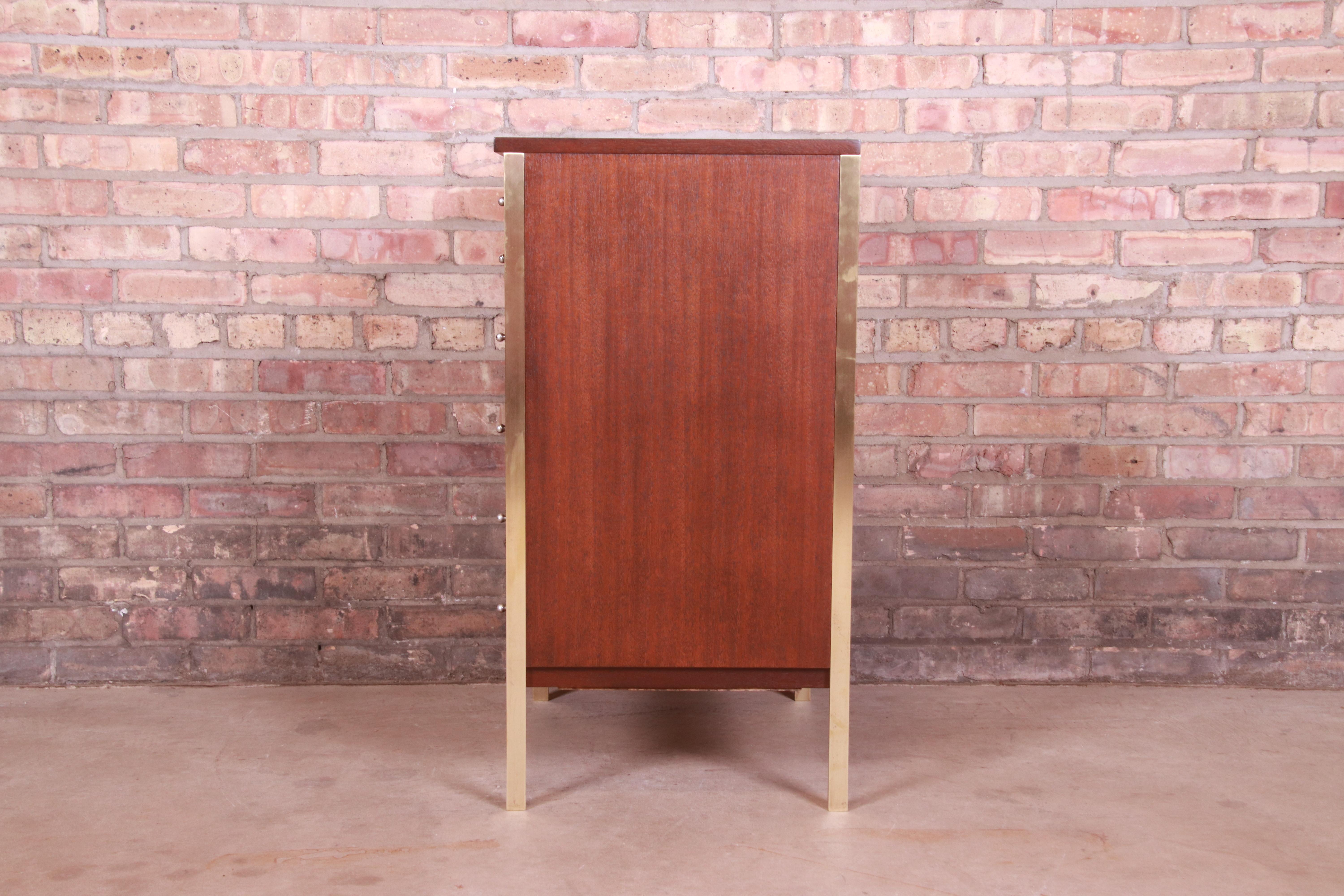Paul McCobb Connoisseur Collection Mahogany and Brass Dresser Chest, Refinished 8