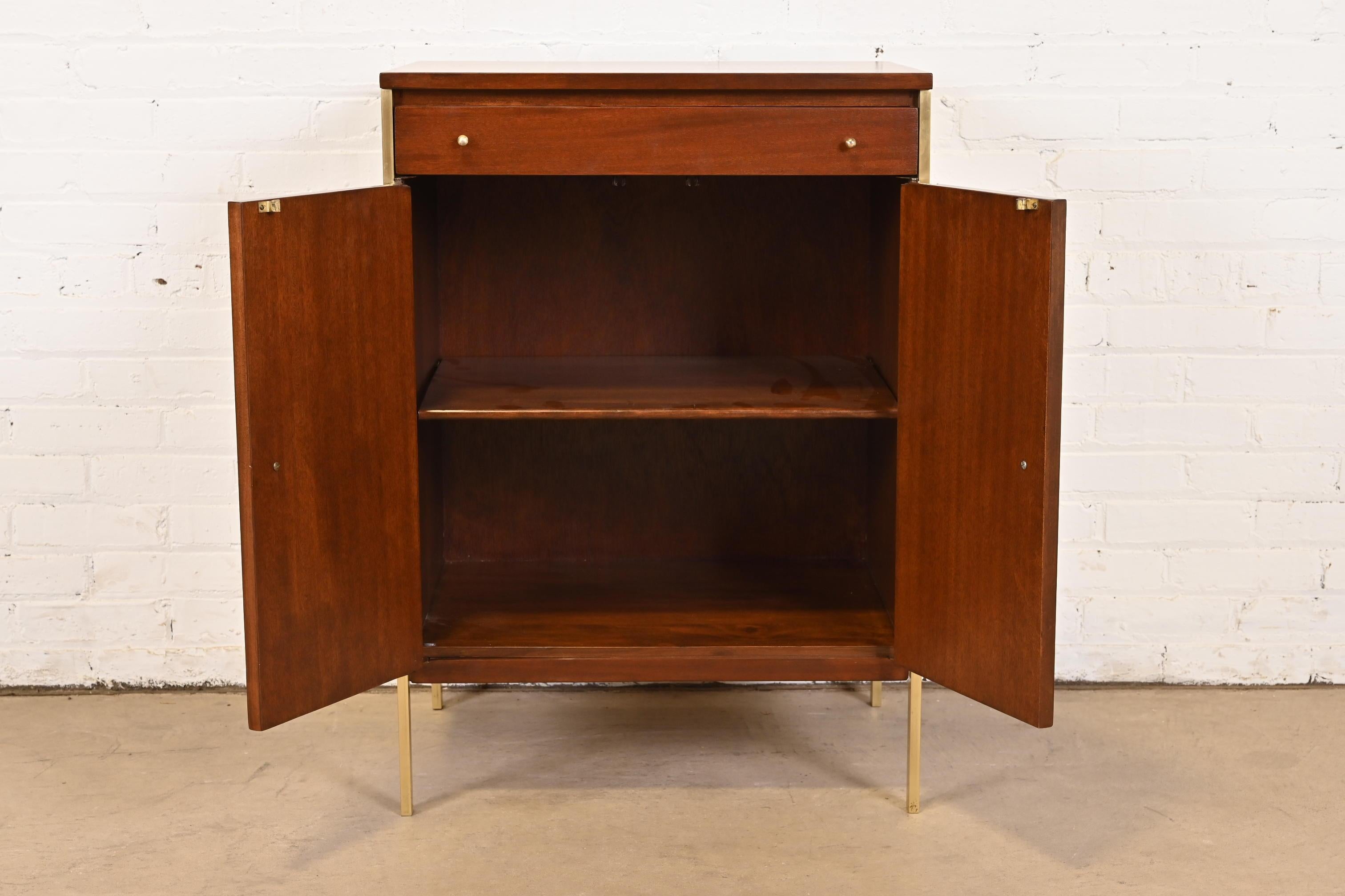 Paul McCobb Connoisseur Collection Mahogany and Brass Server or Bar Cabinet For Sale 5