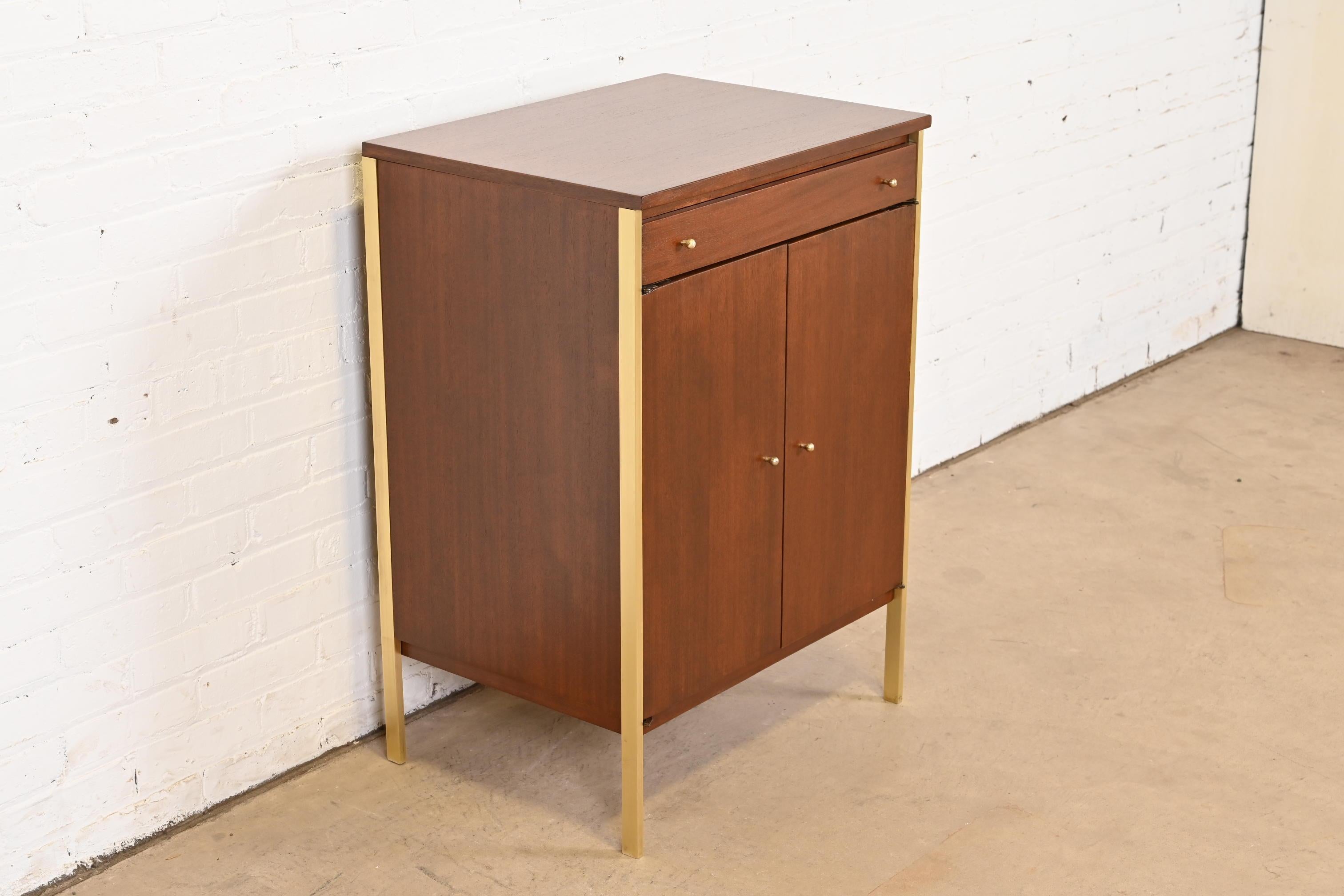 Paul McCobb Connoisseur Collection Mahogany and Brass Server or Bar Cabinet For Sale 1