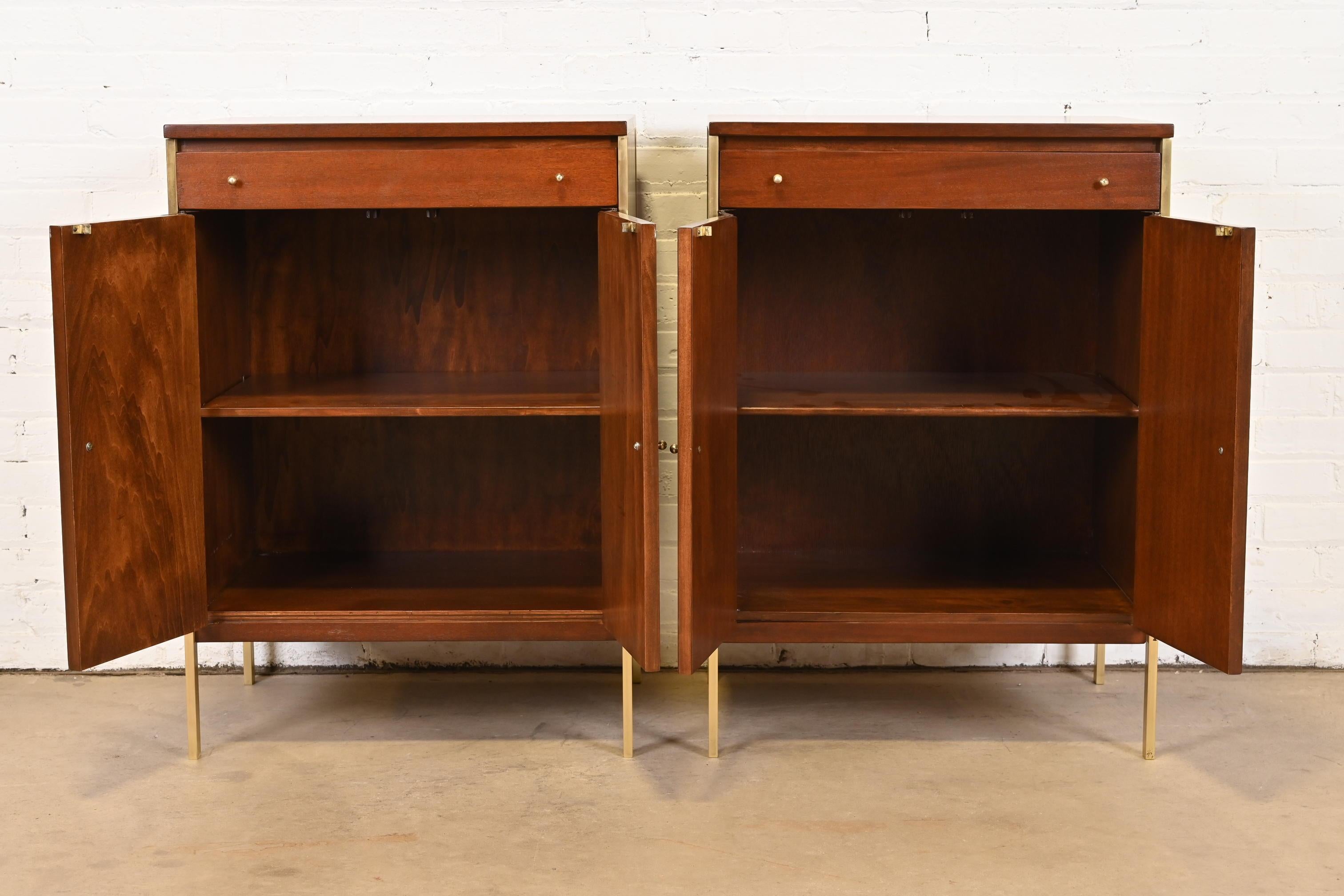 Paul McCobb Connoisseur Collection Mahogany and Brass Servers or Bar Cabinets 6