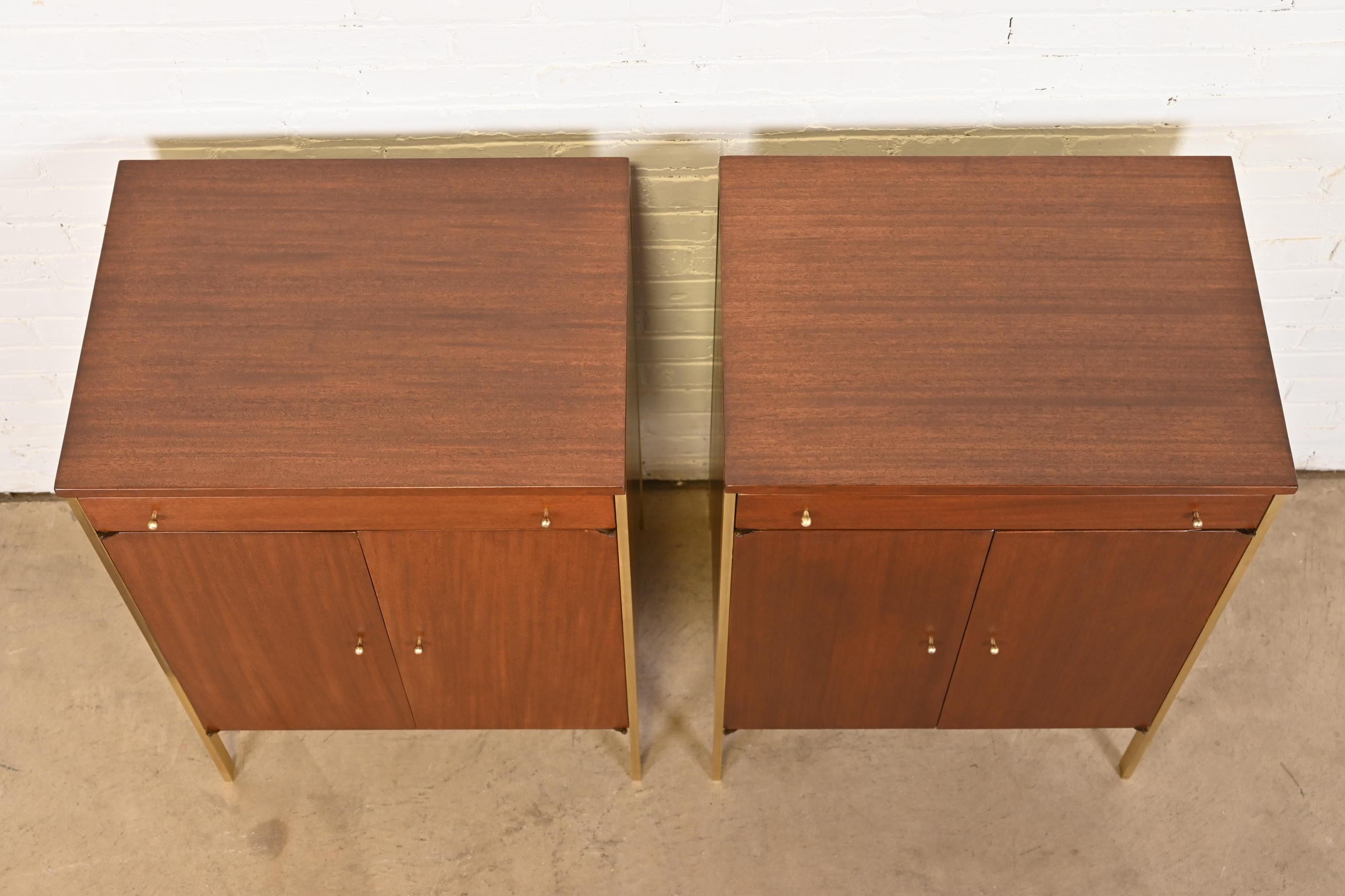 Paul McCobb Connoisseur Collection Mahogany and Brass Servers or Bar Cabinets 7
