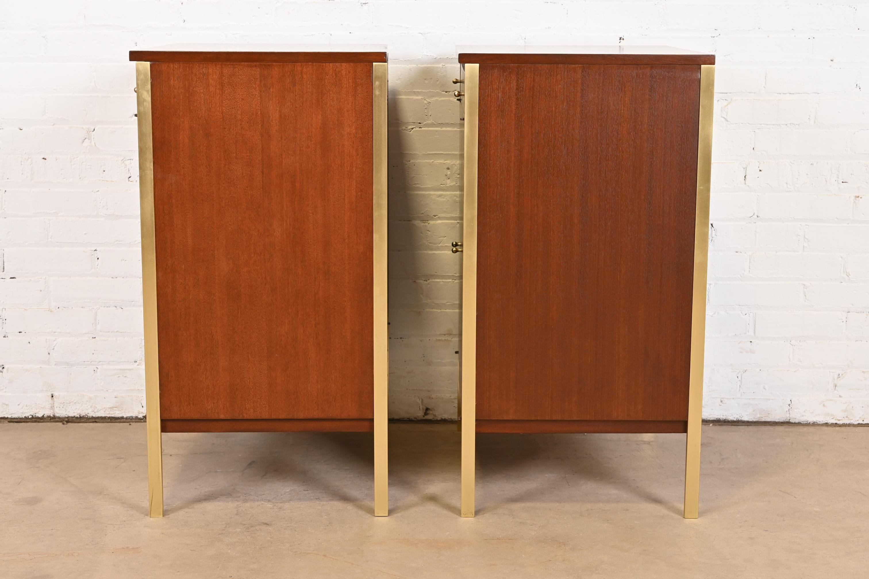 Paul McCobb Connoisseur Collection Mahogany and Brass Servers or Bar Cabinets 8