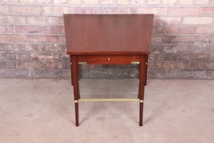 Paul McCobb Connoisseur Collection Mahogany and Brass Wedge Side Table, Restored