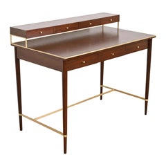 Paul McCobb Connoisseur Collection Mahogany and Brass Writing Desk, Refinished