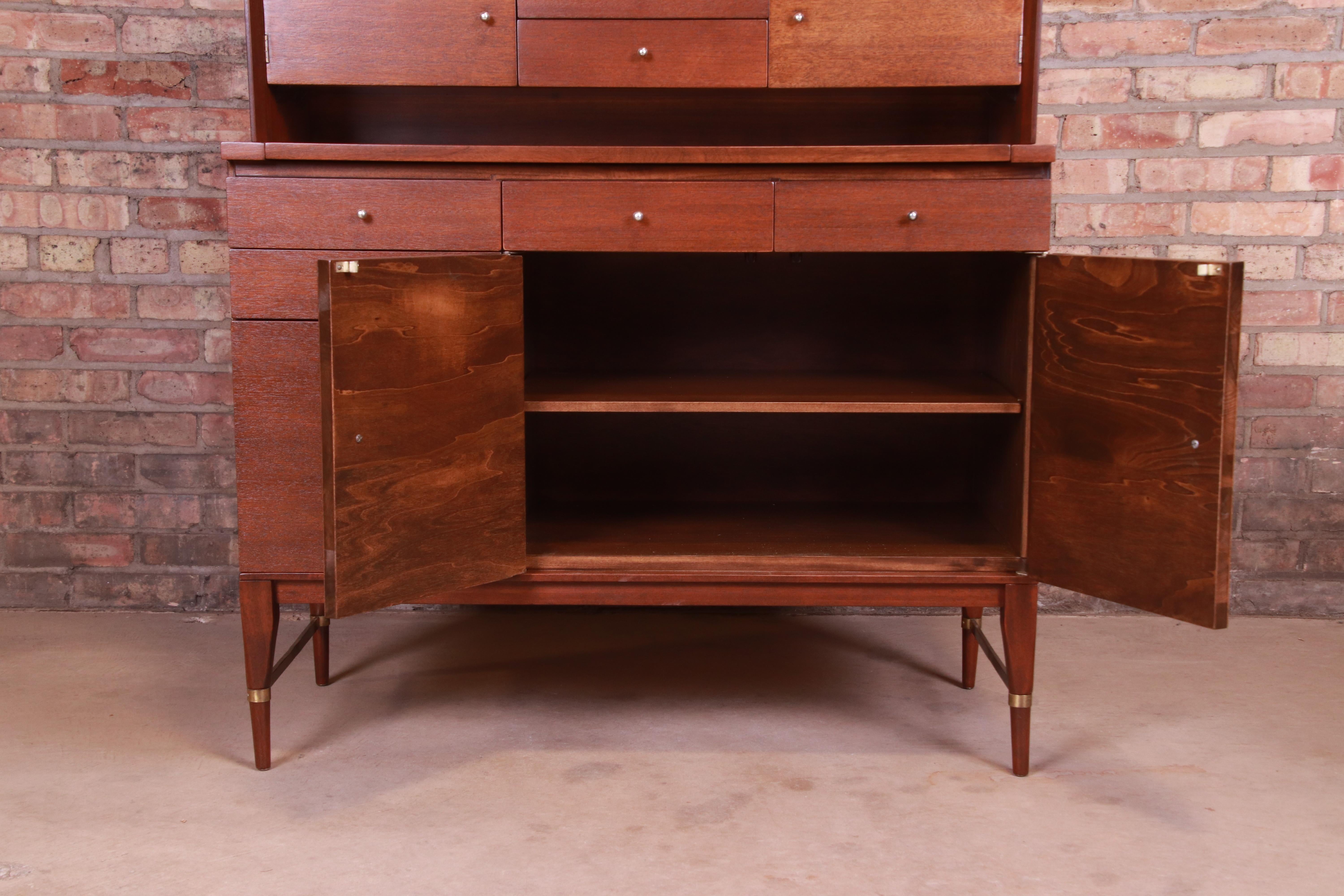 Paul McCobb Connoisseur Collection Mahogany and Cane Bar Cabinet, Refinished 7