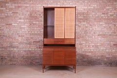 Paul McCobb Connoisseur Collection Mahogany and Cane Bar Cabinet, Refinished
