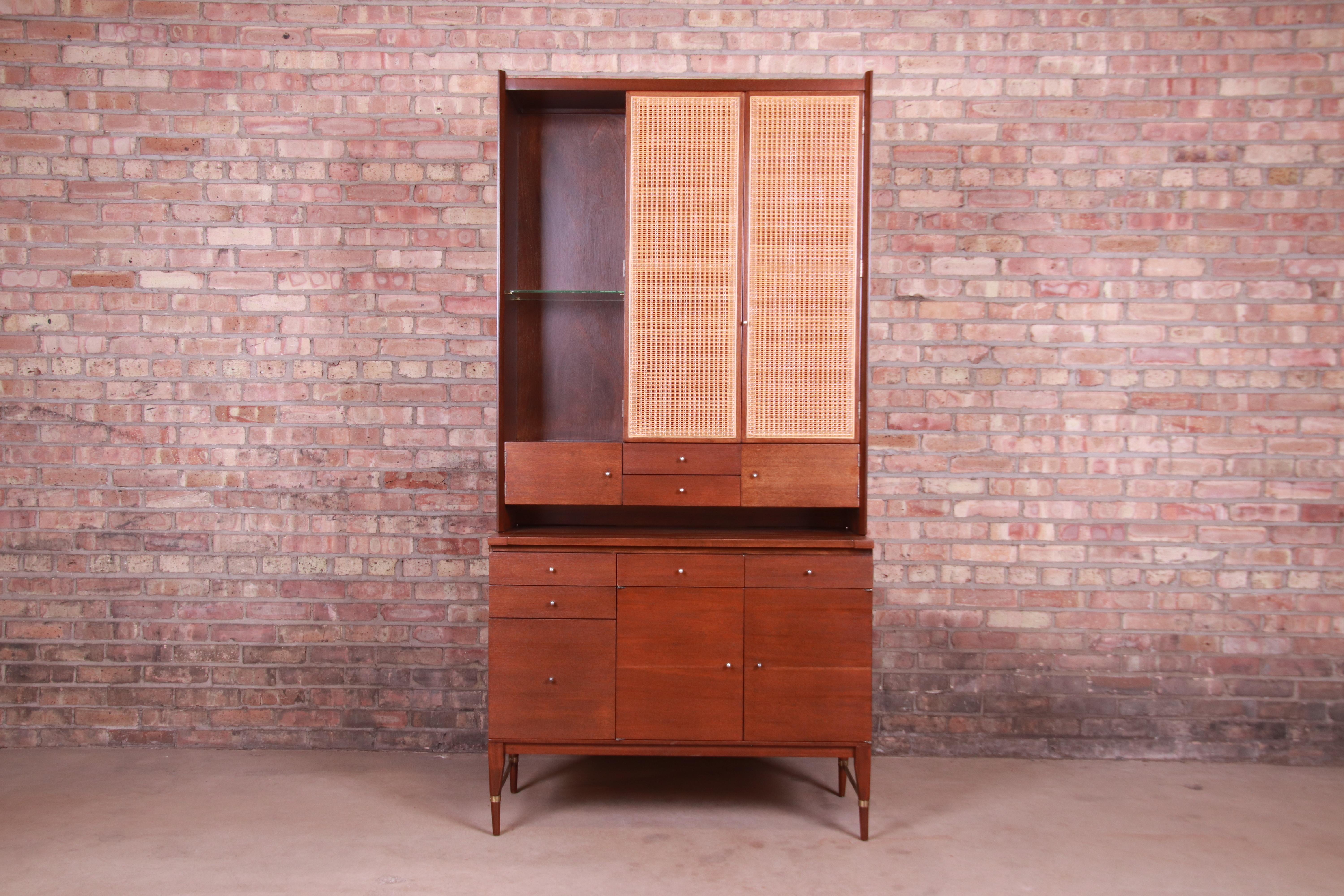 A rare and exceptional Mid-Century Modern bar cabinet or secretary desk with bookcase

By Paul McCobb for H. Sacks & Sons 