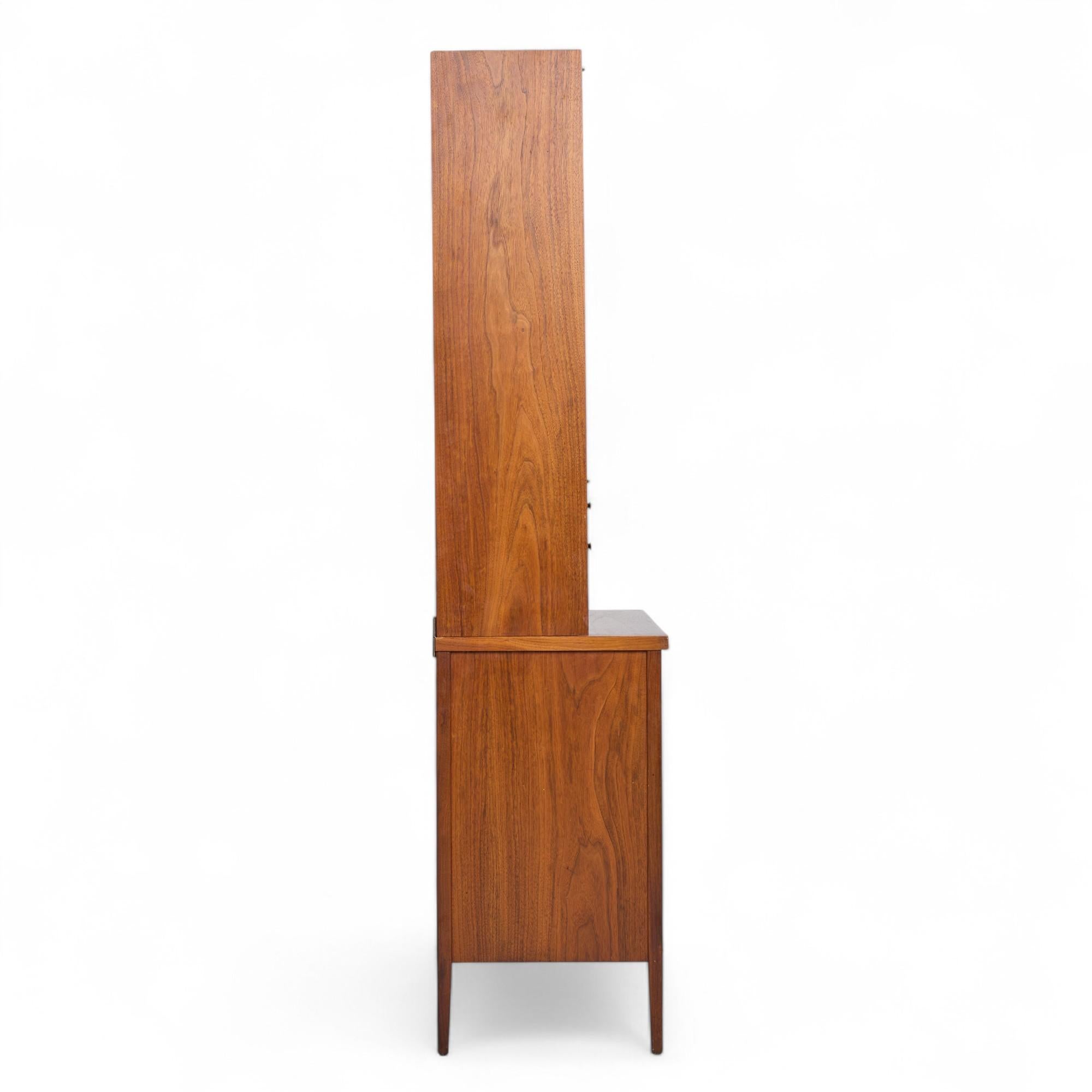 American Paul McCobb Connoisseur Collection Mahogany and Cane Secretary Bar Cabinet For Sale