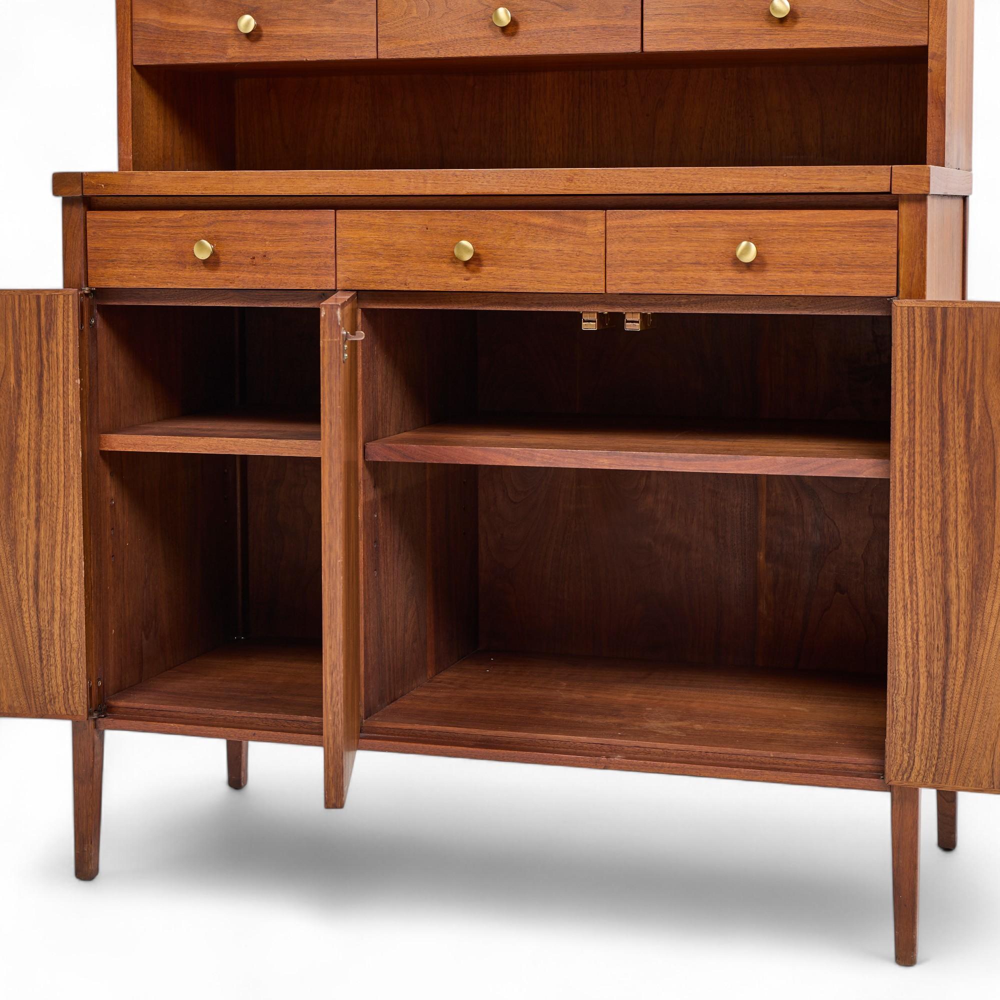 Paul McCobb Connoisseur Collection Mahogany and Cane Secretary Bar Cabinet For Sale 2