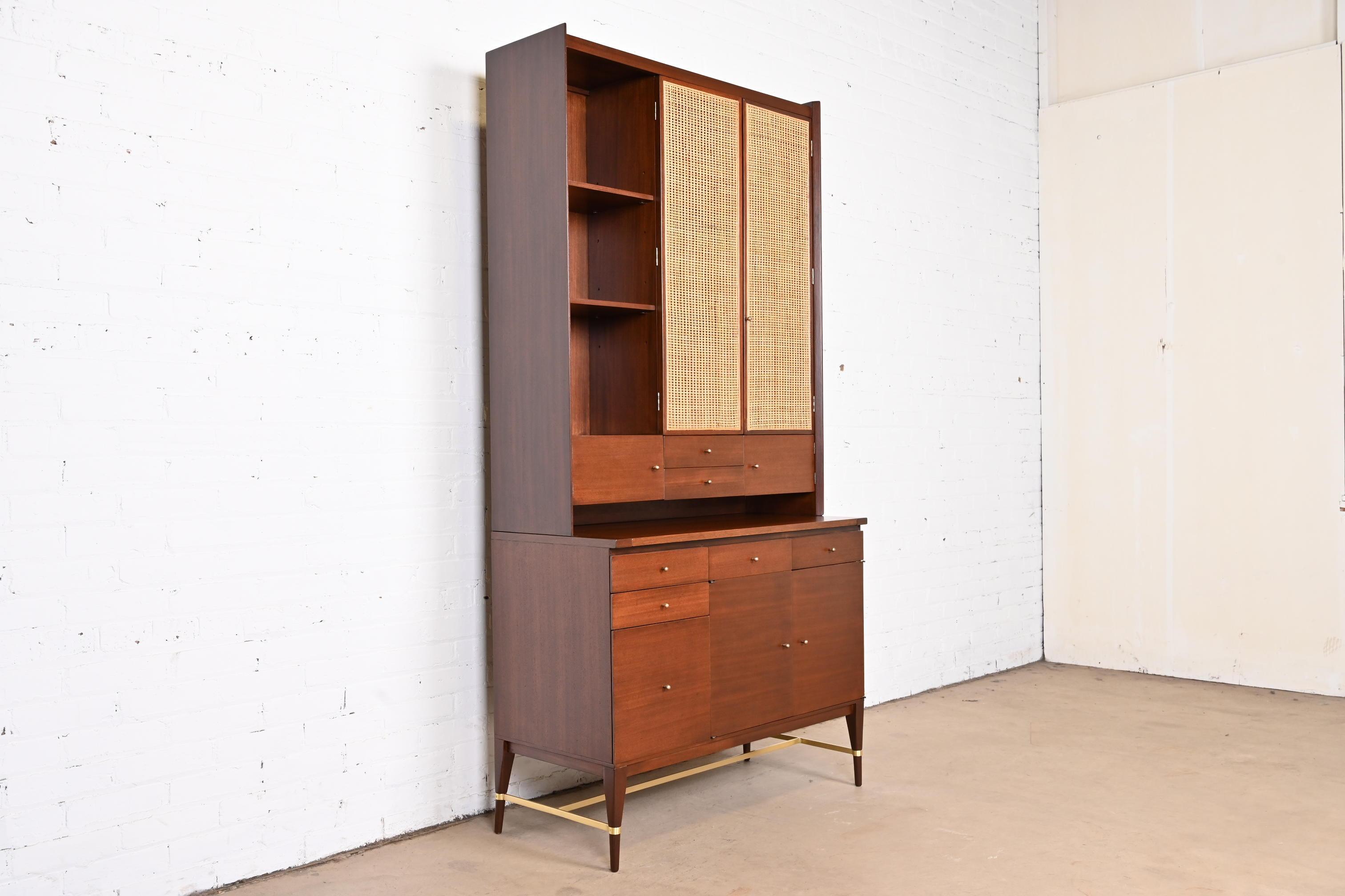 Paul McCobb Connoisseur Collection Mahogany Breakfront Bookcase or Bar Cabinet In Good Condition In South Bend, IN
