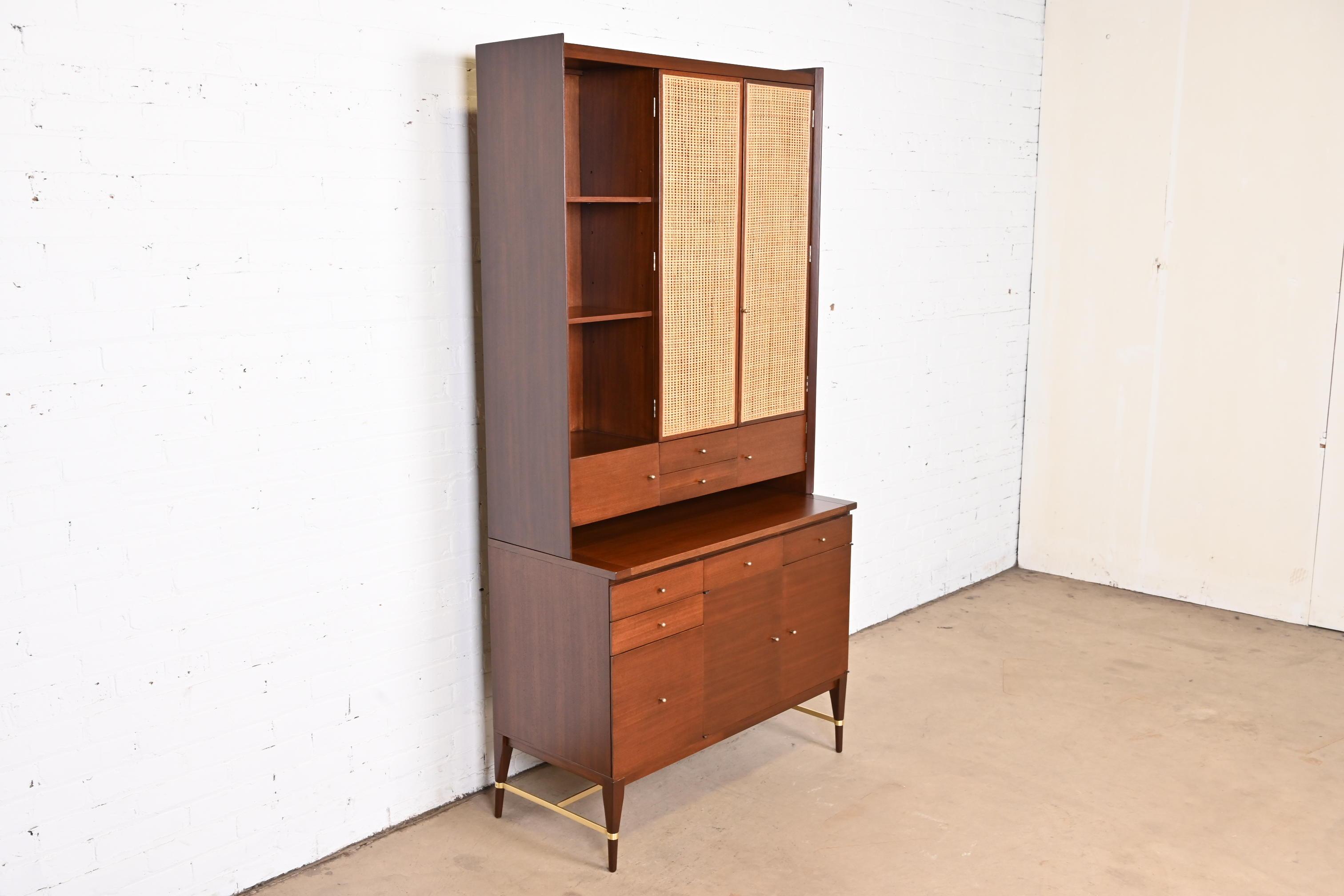 Mid-20th Century Paul McCobb Connoisseur Collection Mahogany Breakfront Bookcase or Bar Cabinet