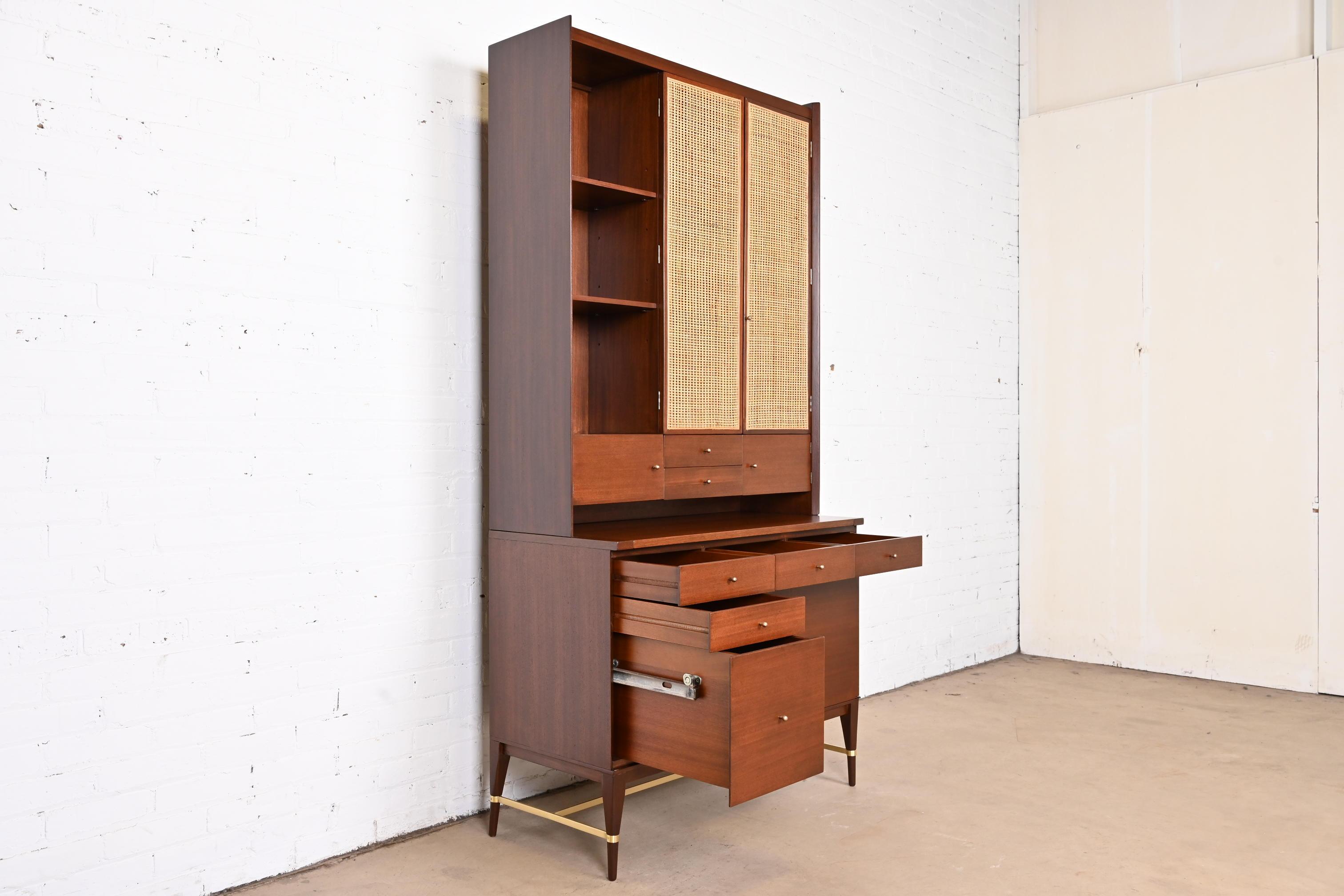Paul McCobb Connoisseur Collection Mahogany Breakfront Bookcase or Bar Cabinet 1