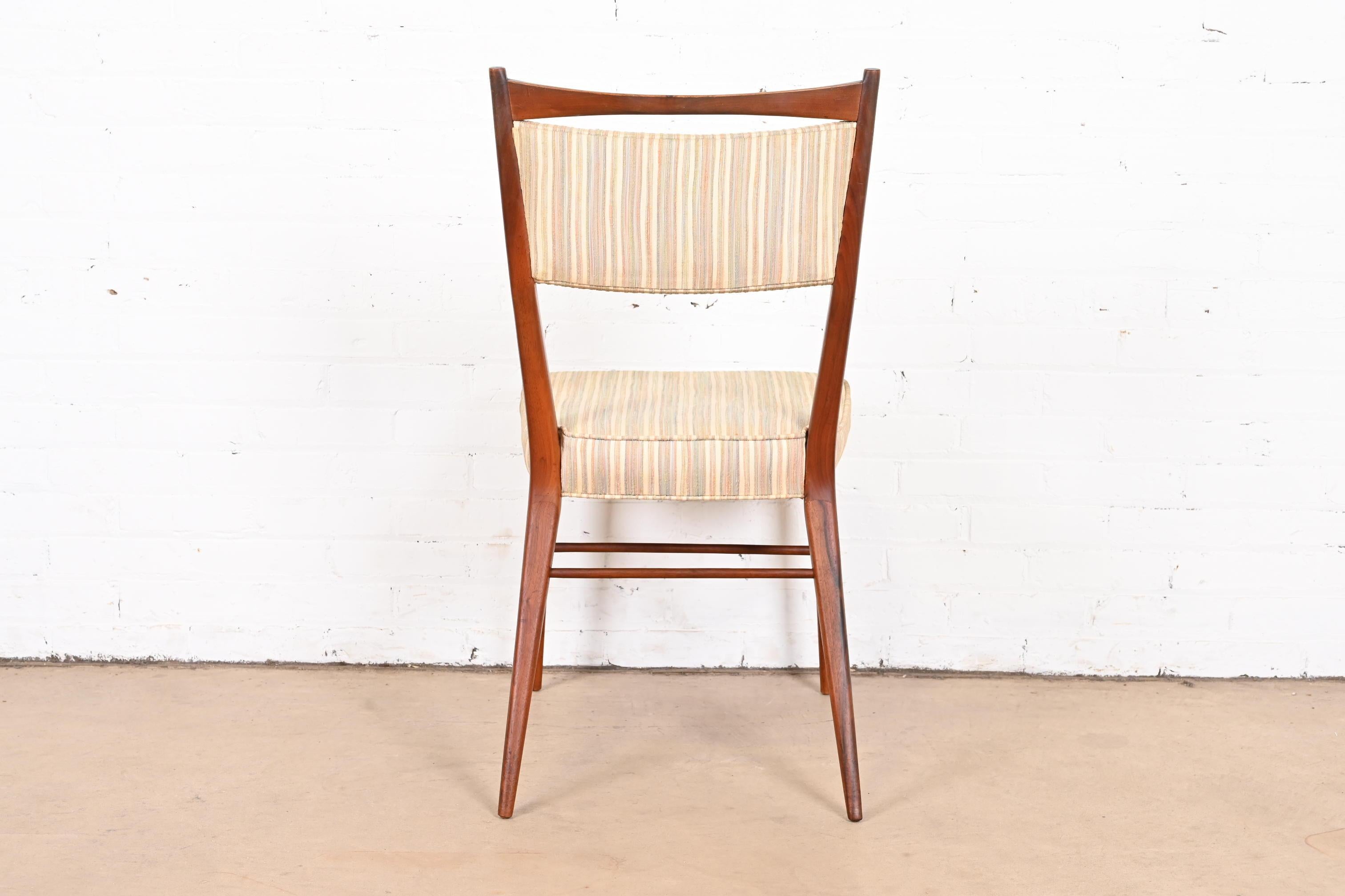 Paul McCobb Connoisseur Collection Sculpted Walnut Dining Side Chairs, Pair 4