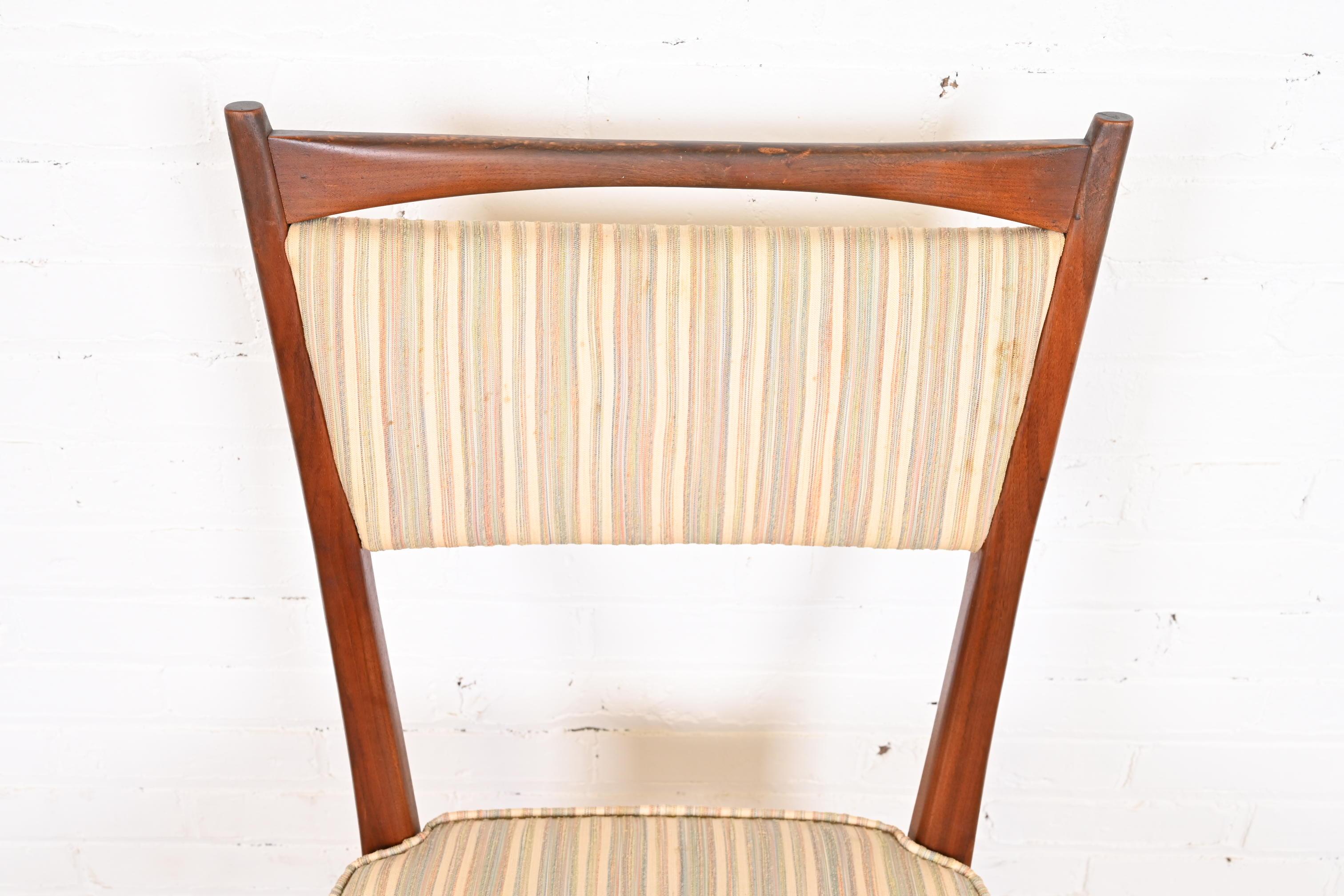 Paul McCobb Connoisseur Collection Sculpted Walnut Dining Side Chairs, Pair 2