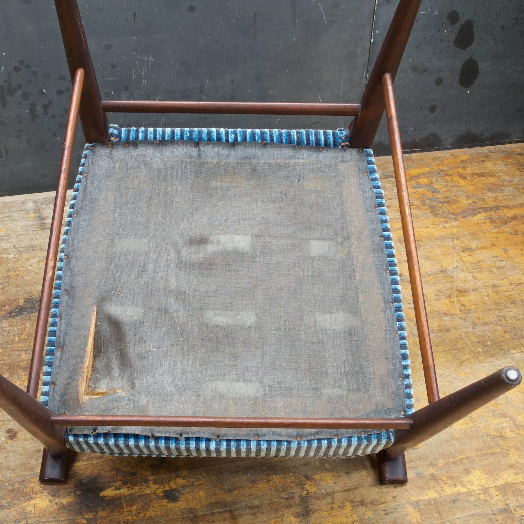 Paul McCobb Connoisseur Line Walnut Armchair Accent Chair Original Upholstery 1