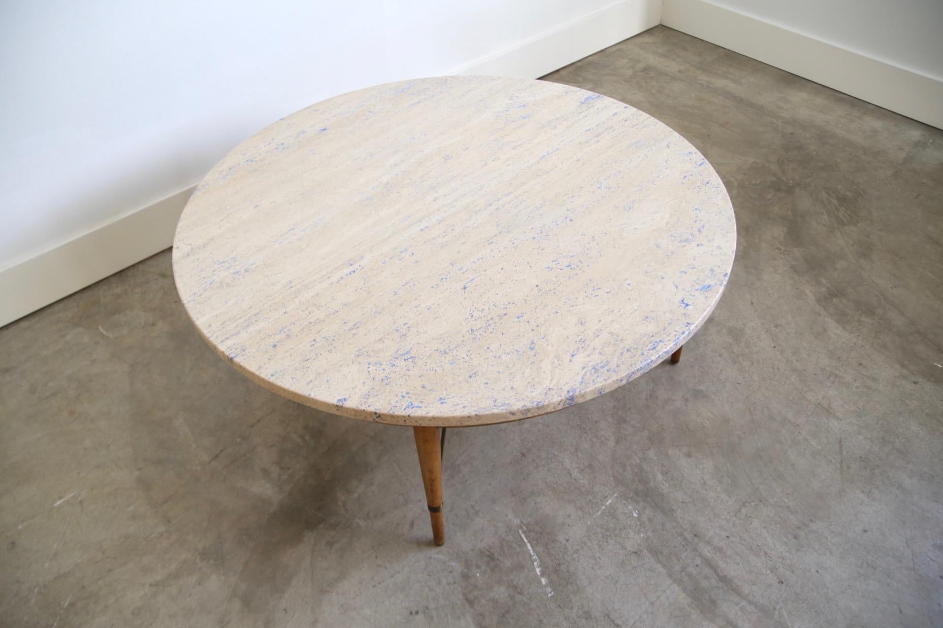 Mid-Century Modern Paul McCobb Connoisseur Round Marble Coffee Table